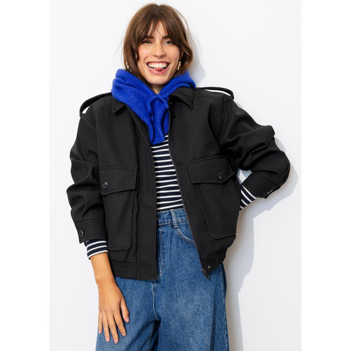 Blouson simili effet grainé, PROMOD