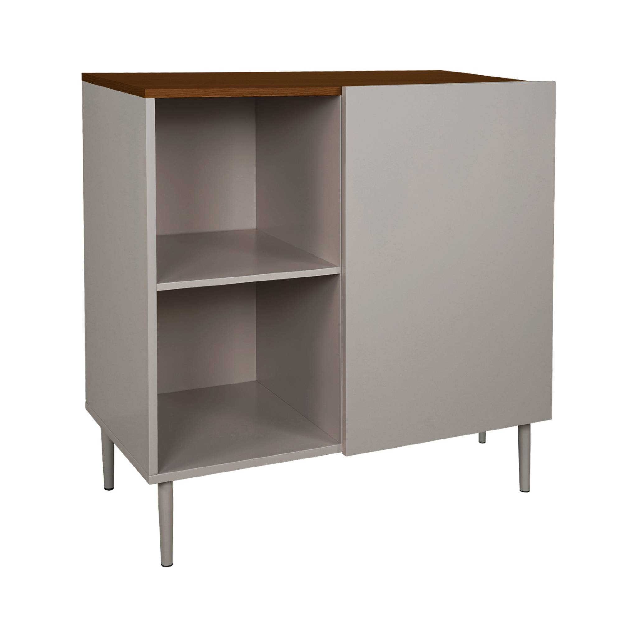 Buffet, meuble de rangement décor bois piétement métal 1 porte 80cm ASHTON, SWEEEK
