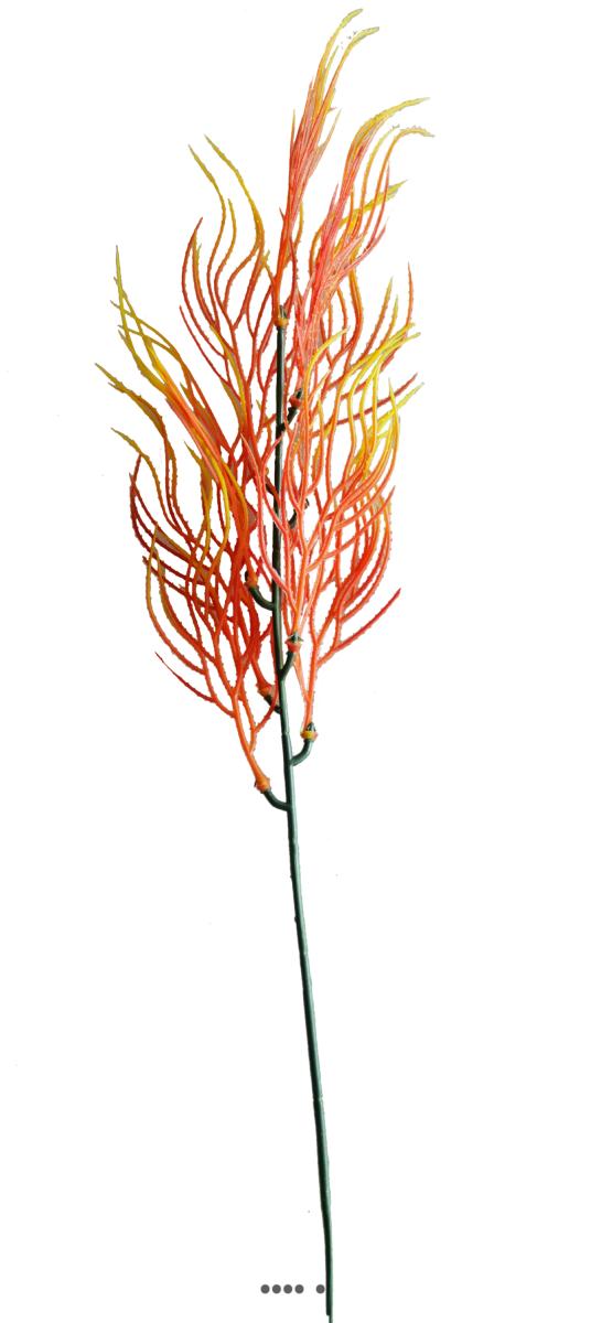 Branche herbe Corail factice H49cm plastique, ARTIFICIELLES