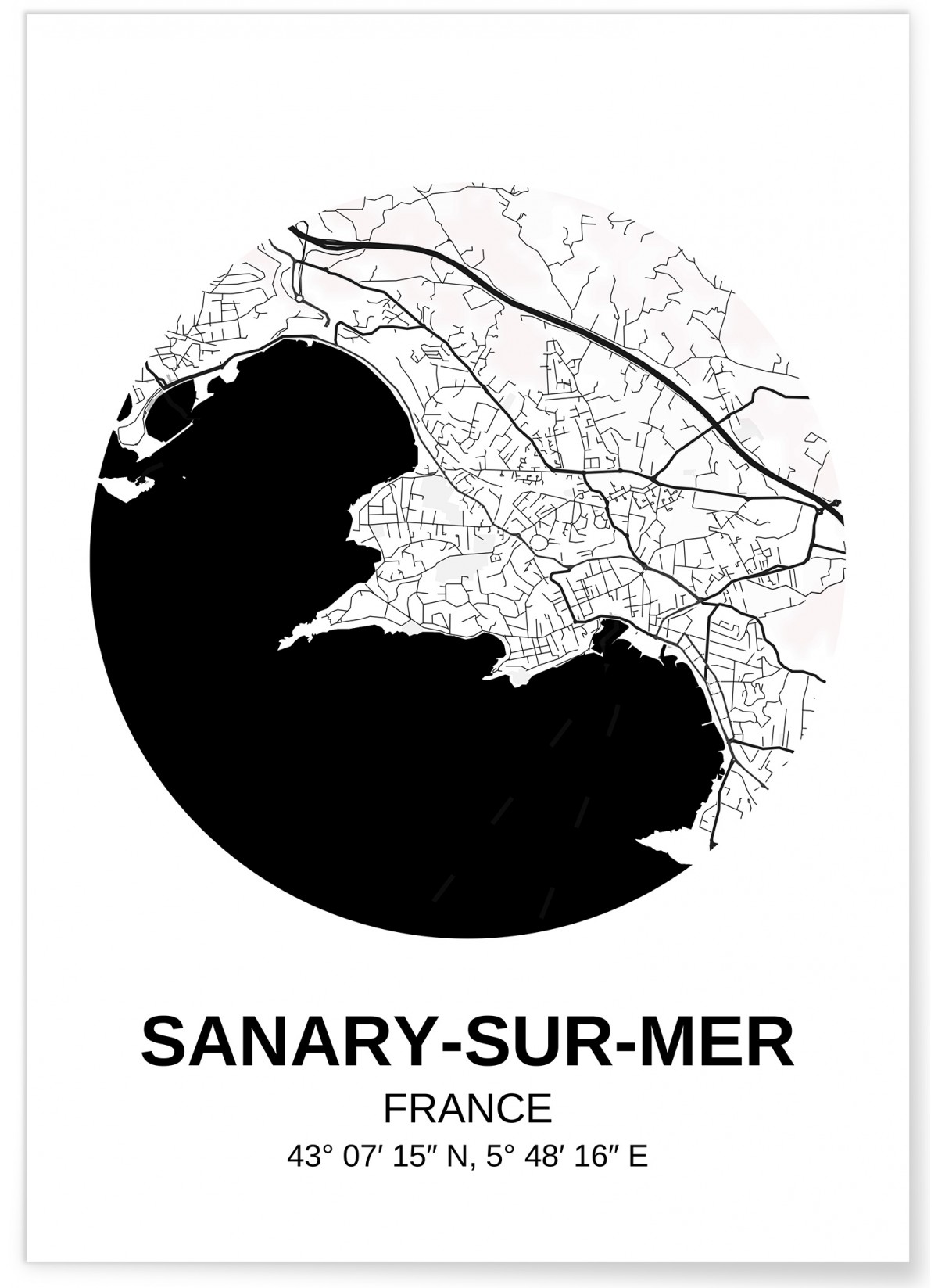 Affiche Carte Sanary-sur-Mer, L'AFFICHERIE