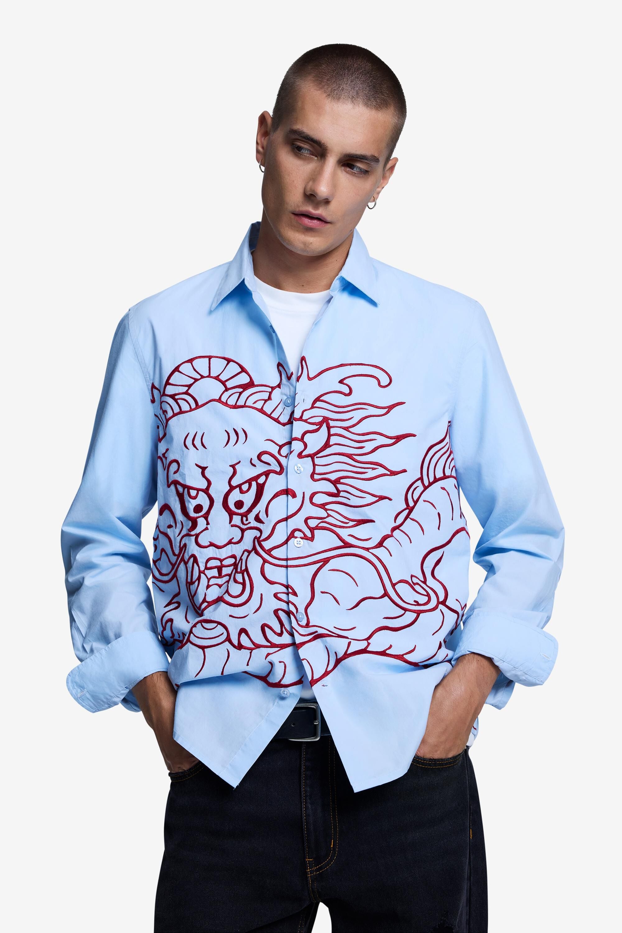 Chemise brodée dragon, DESIGUAL