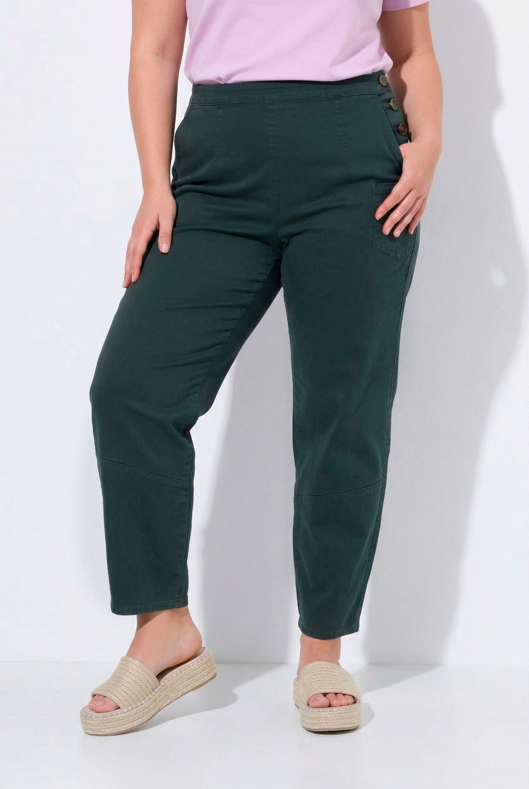 Pantalon Barrel en coton bio, ULLA POPKEN