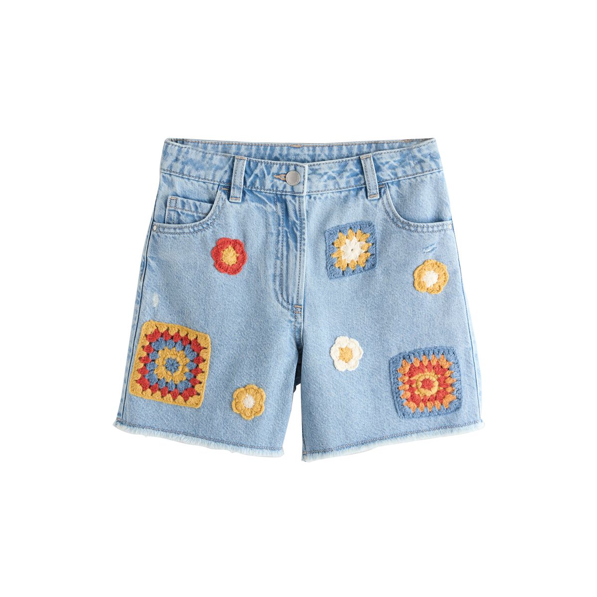 Short en denim et crochet, NEXT
