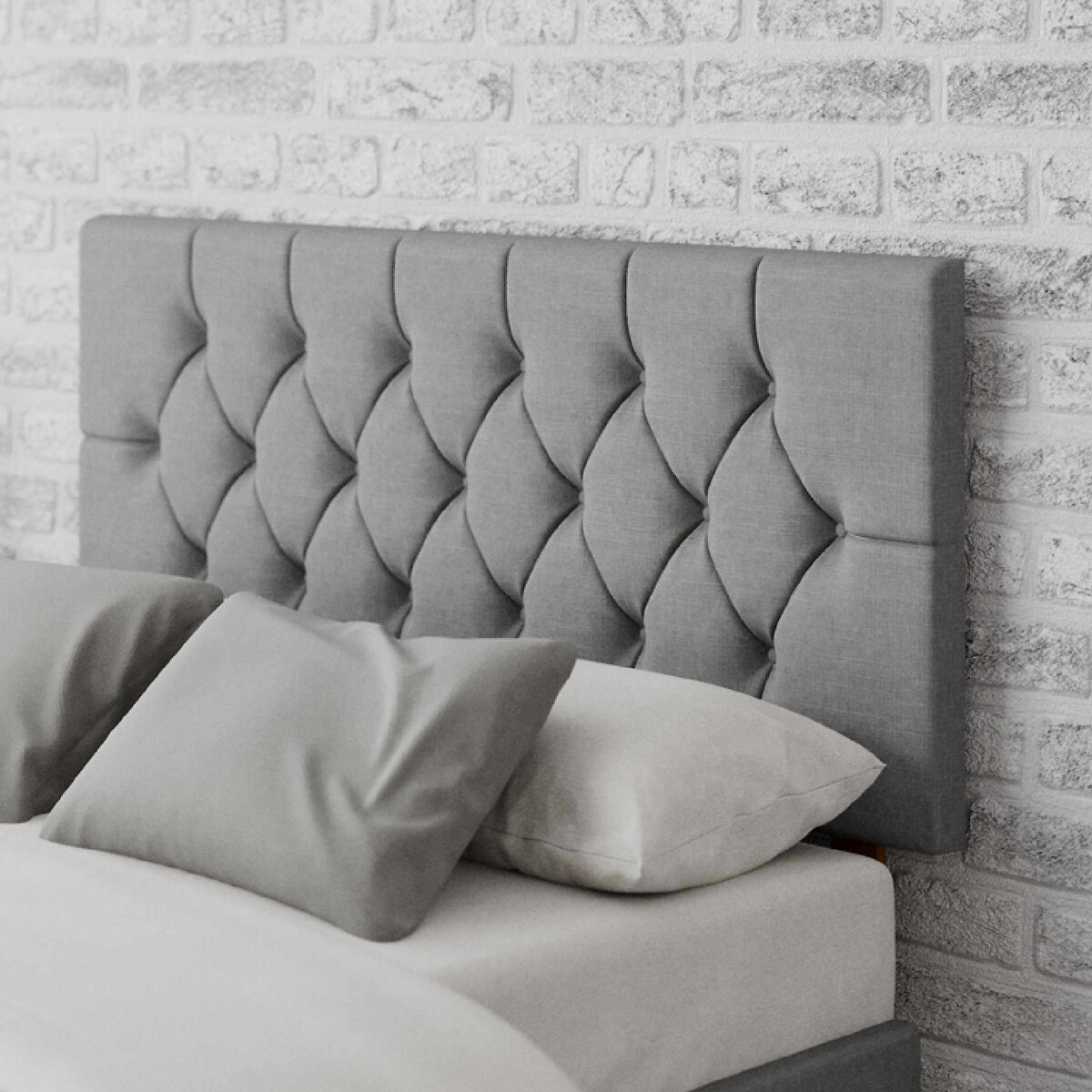 Linen upholstered online headboard king