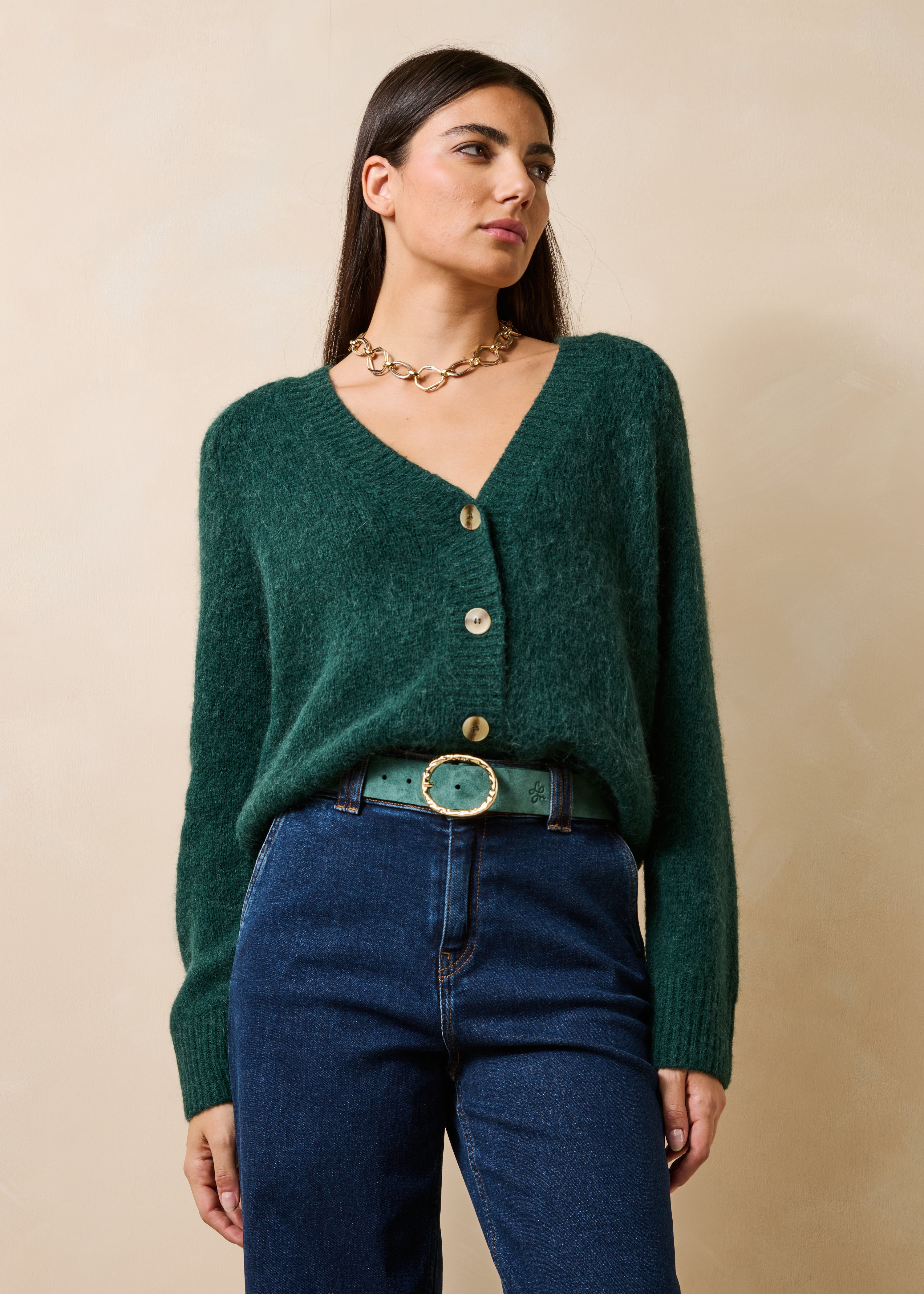 Gilet manches longues col V, LA FEE MARABOUTEE