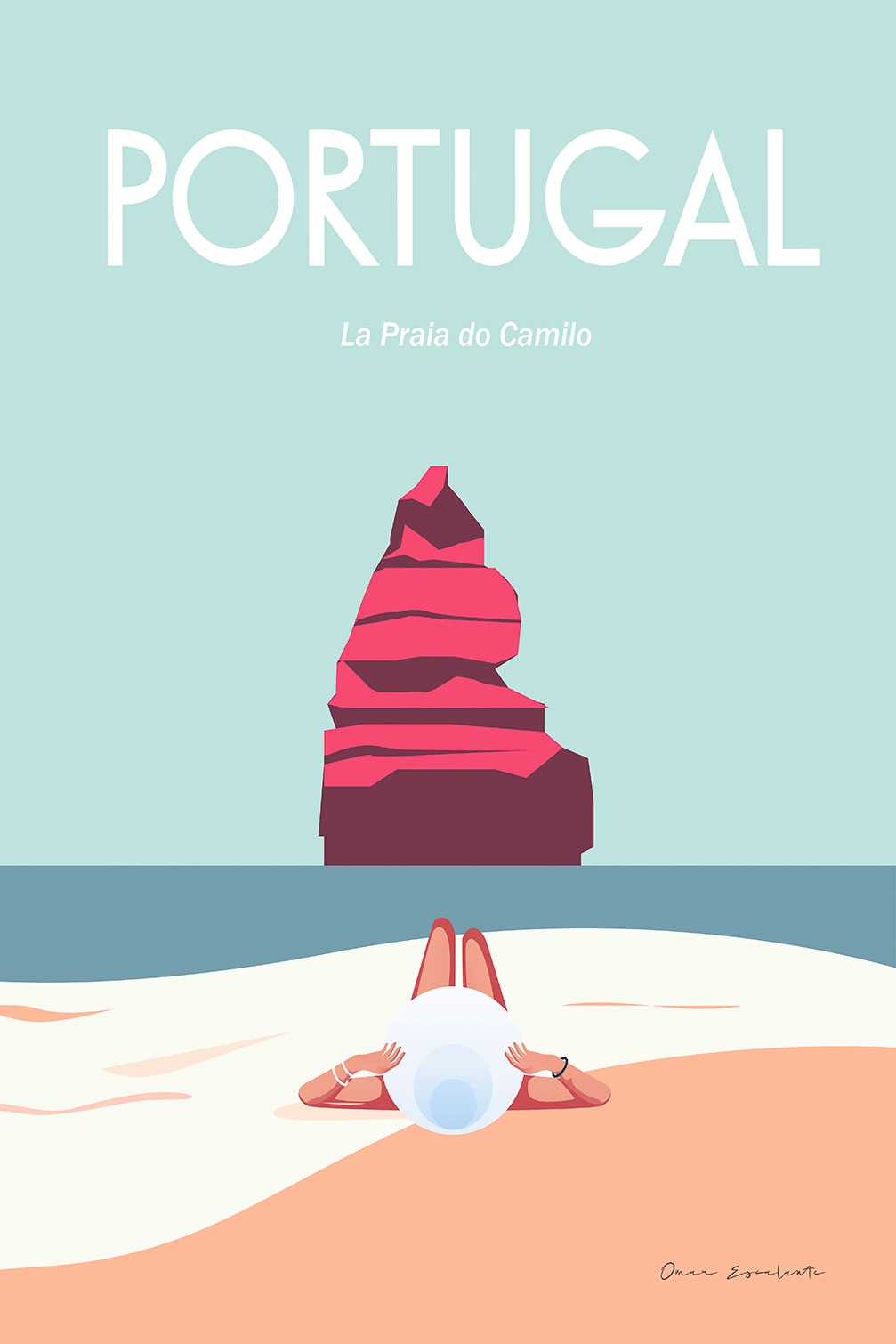 Tableau mer plage au portugal, HEXOA
