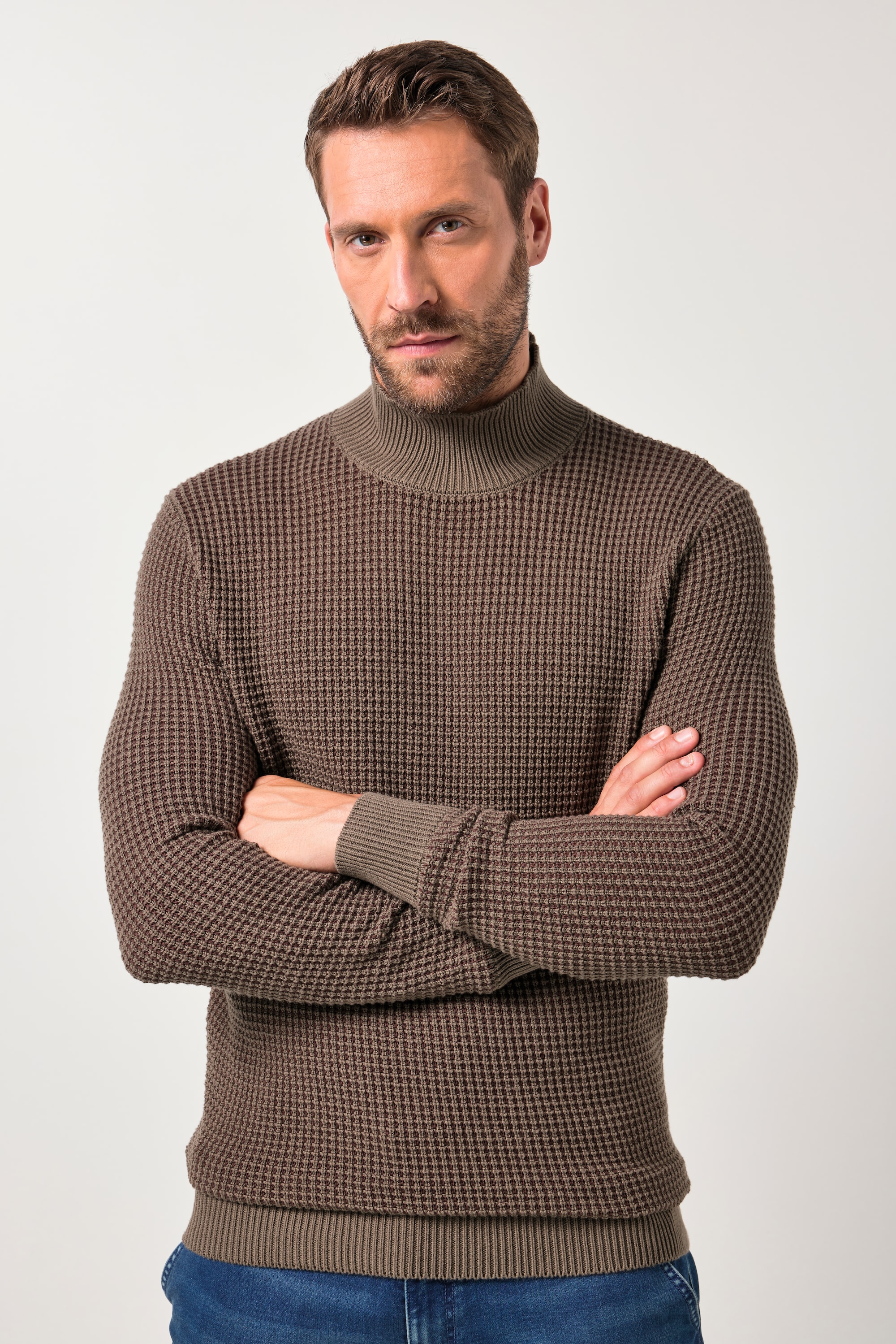 Pull à col roulé en maille texturée, JP1880