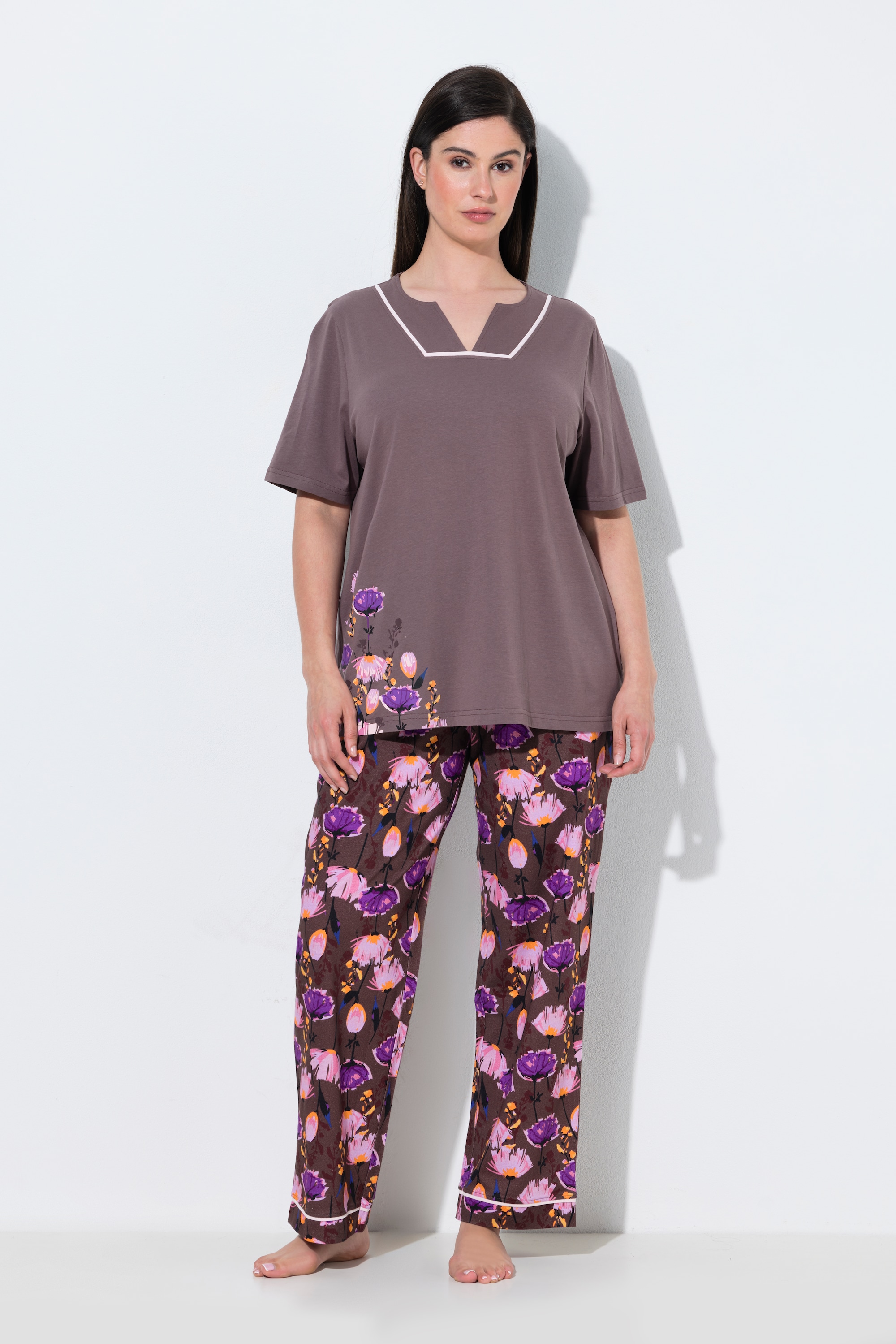 Pyjama 2 pièces, motif à fleurs, ULLA POPKEN