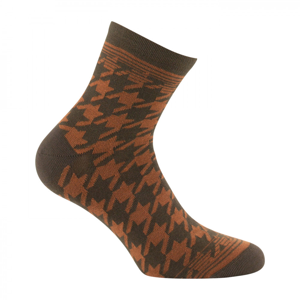 Socquettes en coton motifs pied de coq MADE IN FRANCE, KINDY
