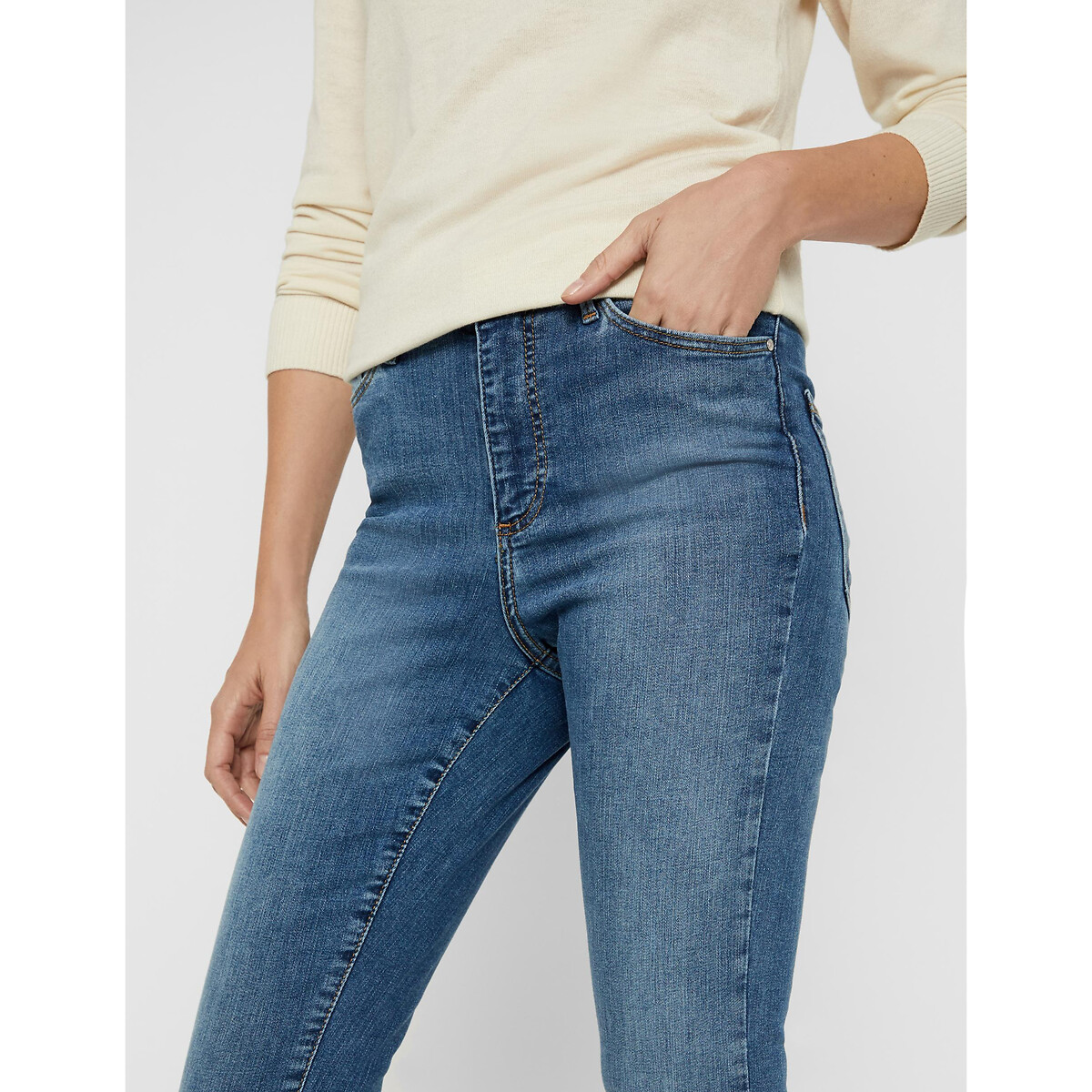 Jeans skinny de cintura subida, nmcallie medium blue Noisy May