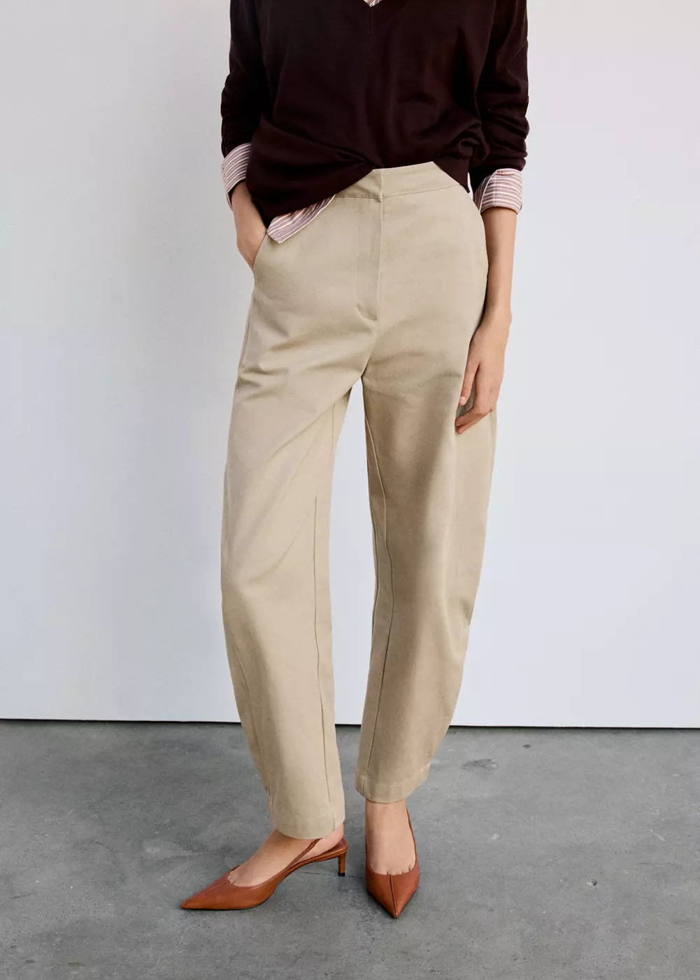 Pantalon balloon coton, MANGO