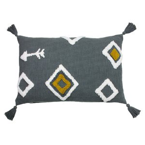 Cotton Tufted Aztec Pattern Filled Cushion 40x60cm