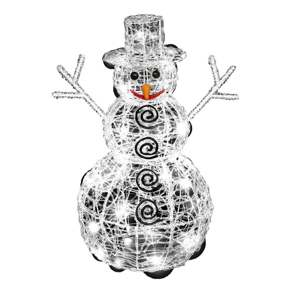 Décoration Lumineuse Led Extérieur Bonhomme De Neige H60, ATMOSPHERA