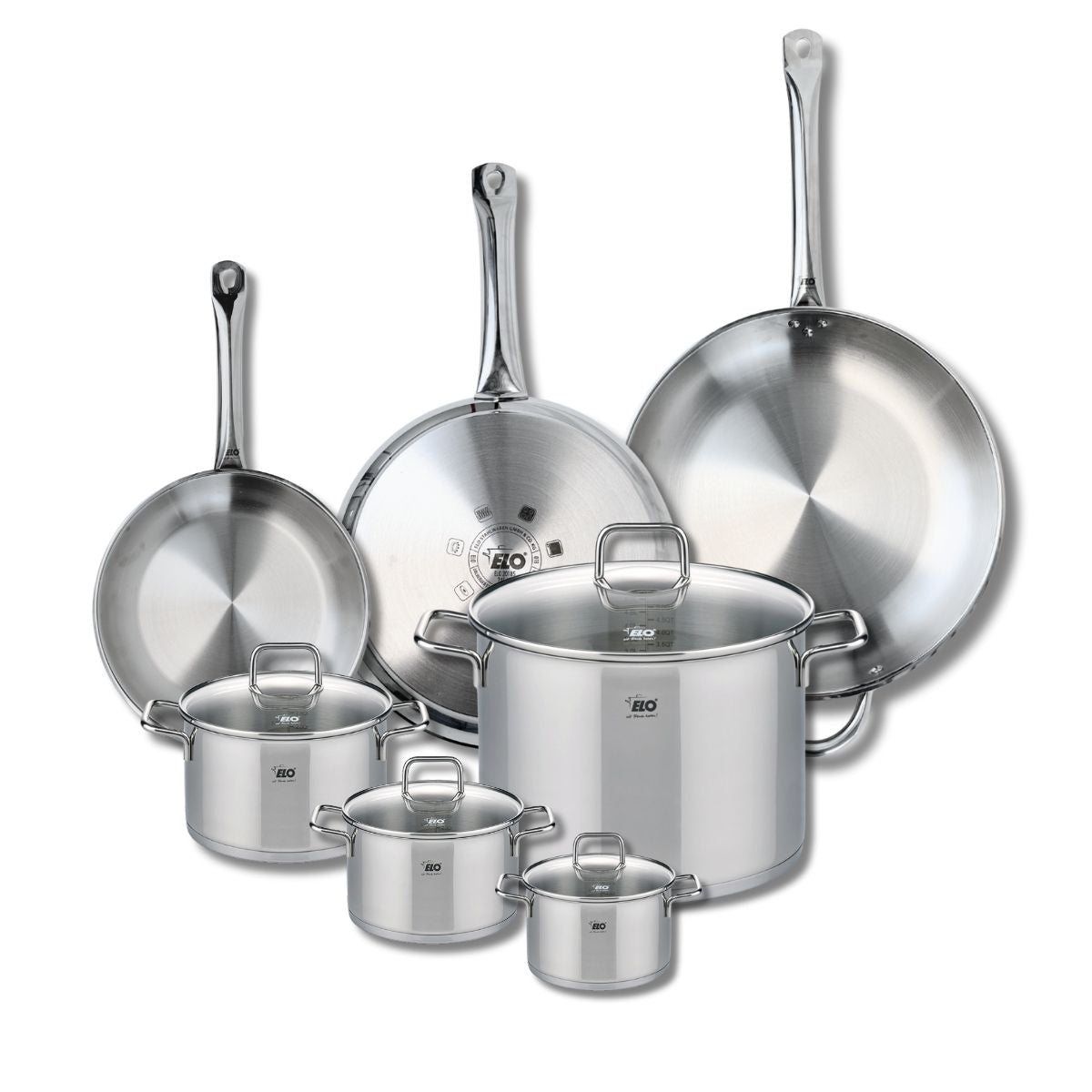 3 poêles 24/28/32cm + 4 faitouts 12/14/16/26cm PROFI CITRIN, ELO