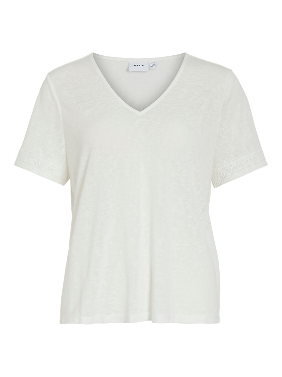 T-shirt manches courtes col V, VILA