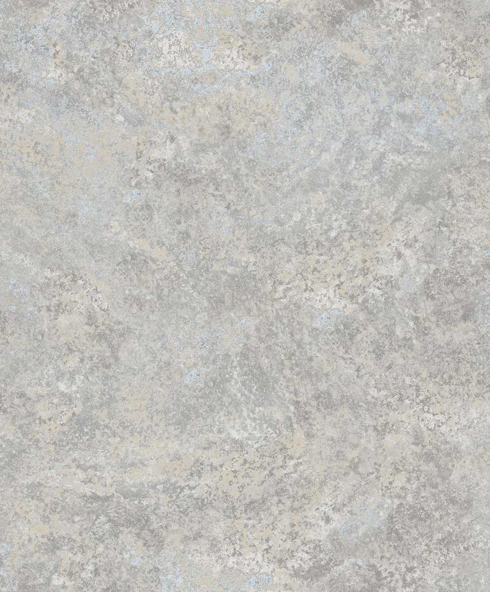 Papier peint effet béton ciré gris bleuté nacré, HEXOA