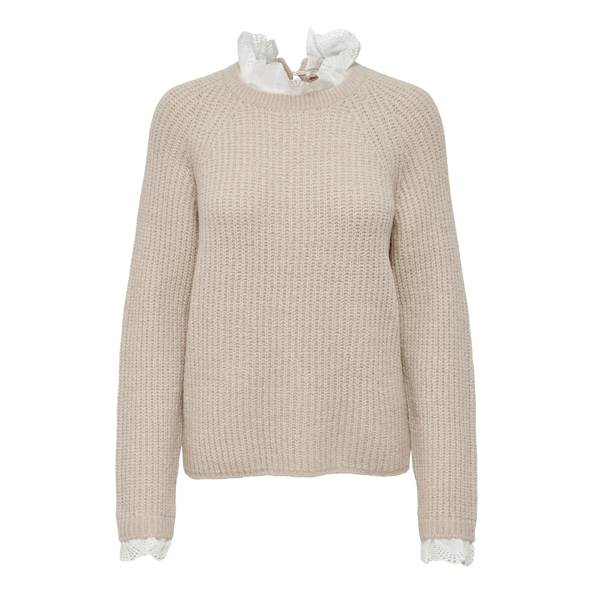 High neck jumper in fine knit, pinky beige, Only Petite | La Redoute