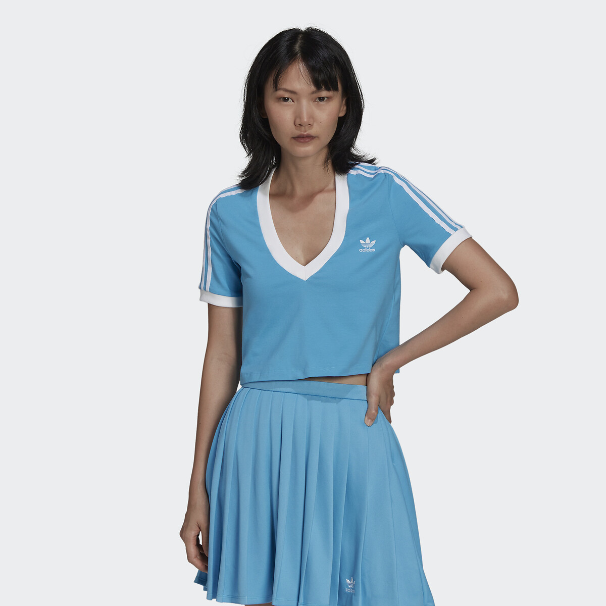 Adidas originals fashion league v neck t-shirt top