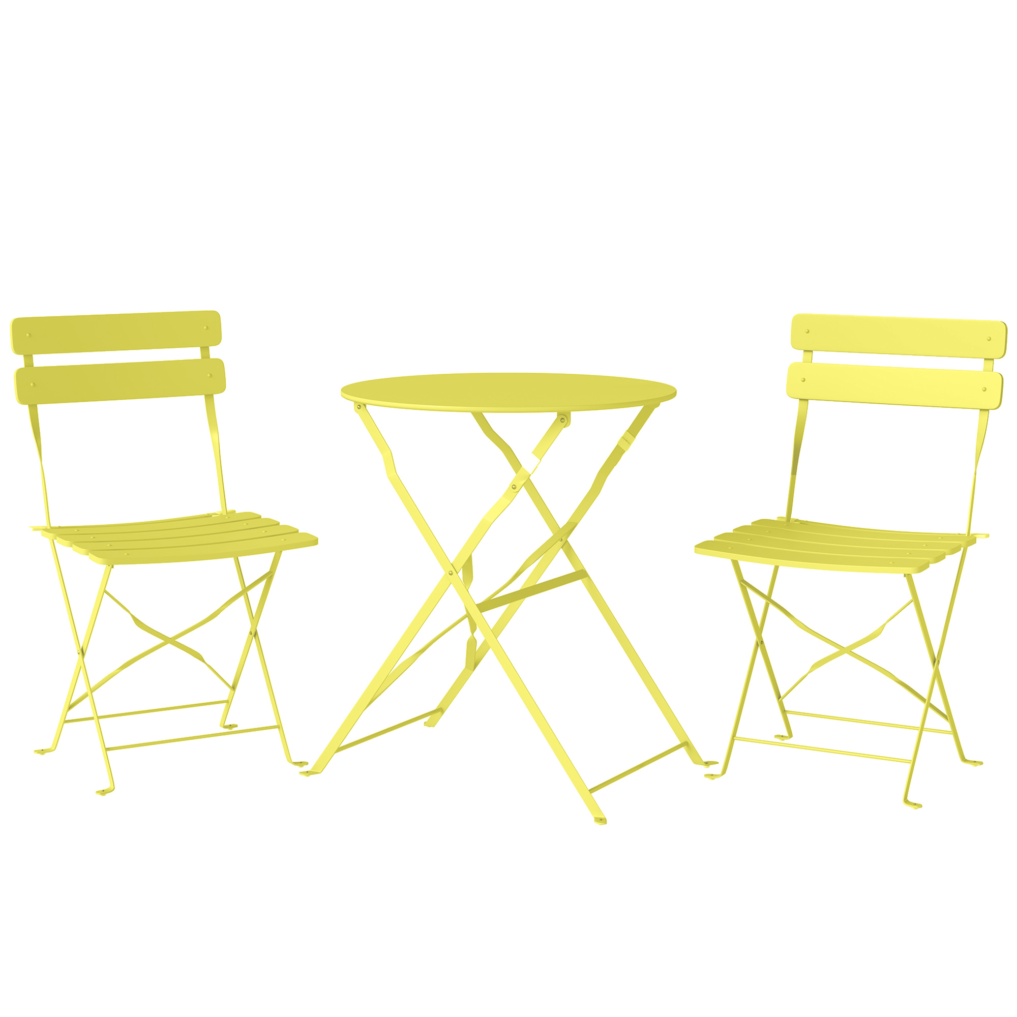 Ensemble de bistrot d'extérieur Métal Jaune, OUTSUNNY