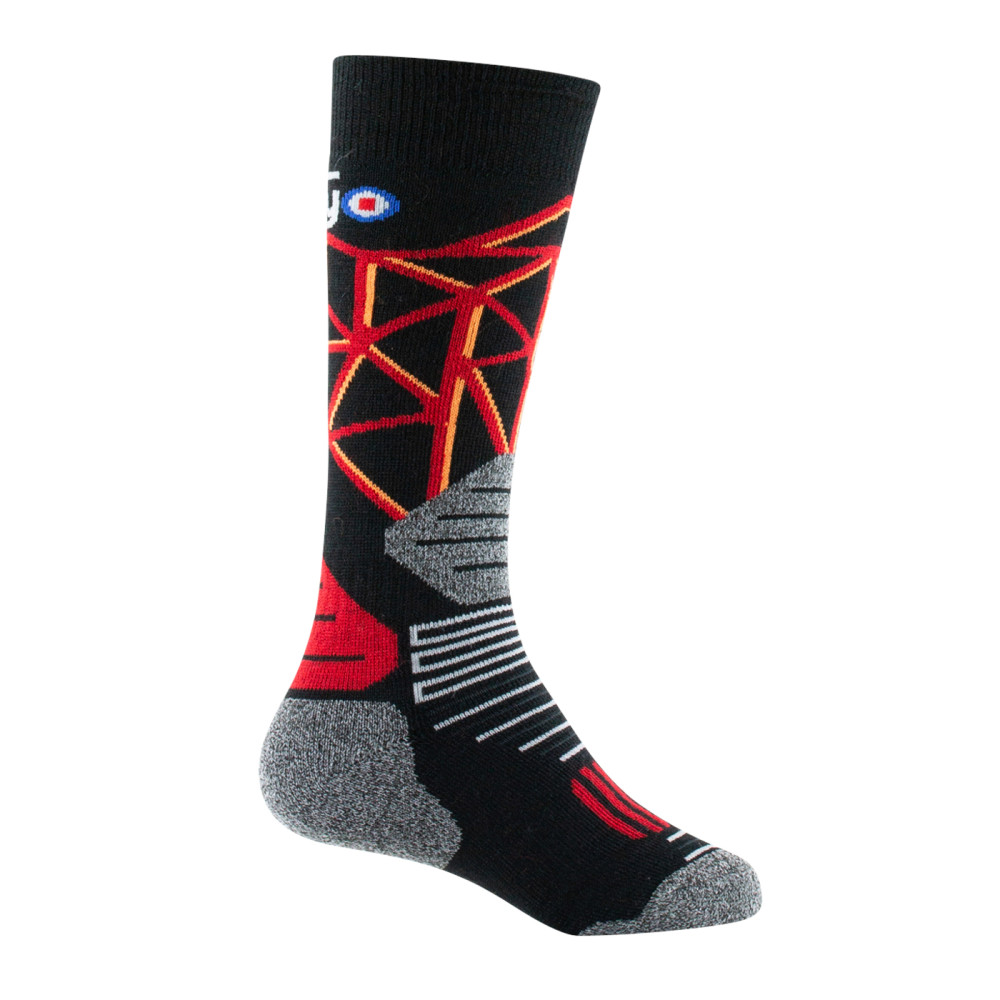 Mi-bas ski Junior Tech 2 en laine et acrylique, THYO