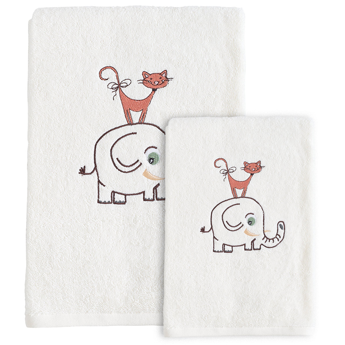 Ensemble enfant 1 serviette de toilette + 1 drap de bain ZOO ZOO, SENSEI MAISON
