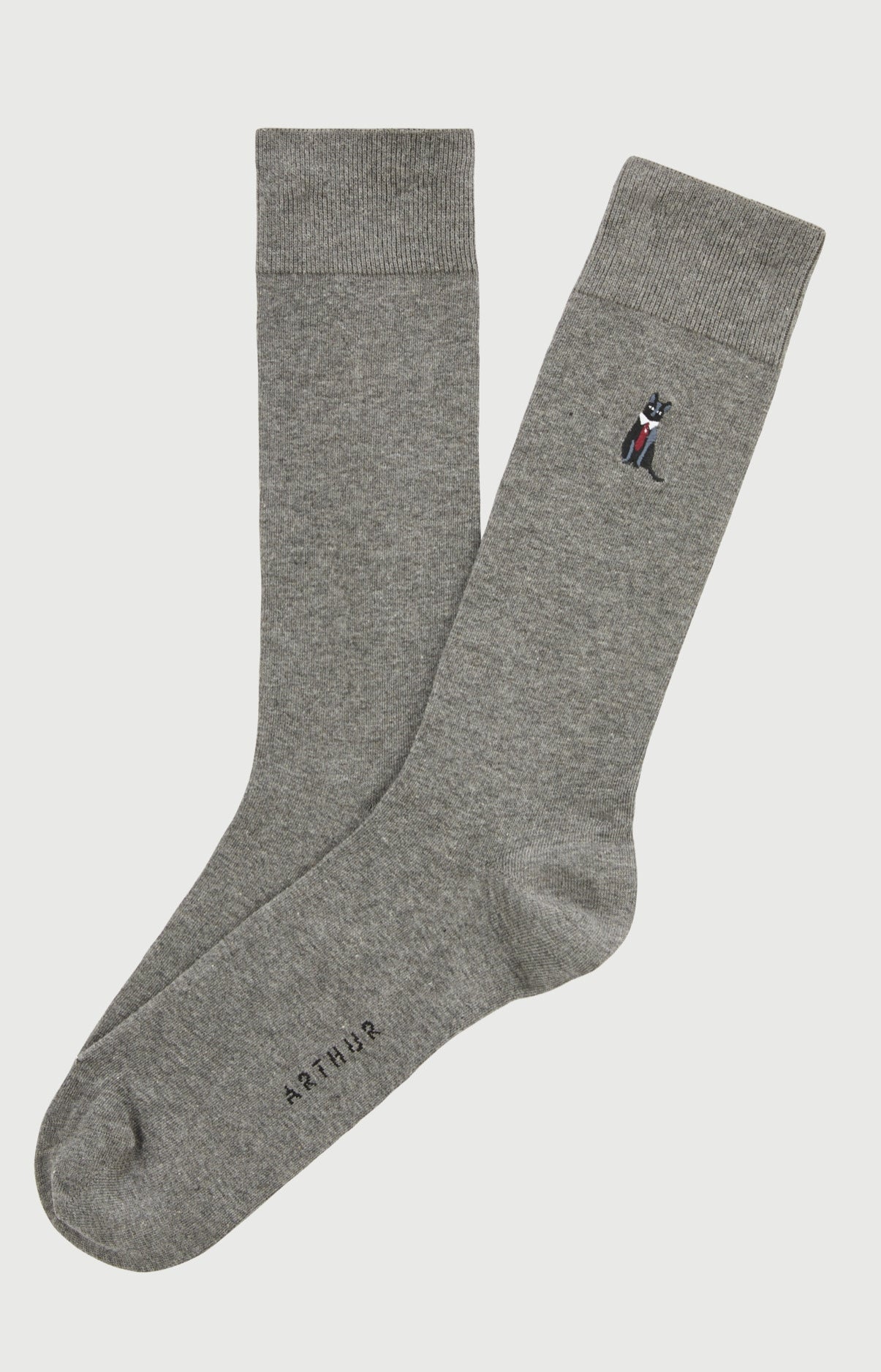 Chaussettes brodées en coton imprimé Cat sup, ARTHUR