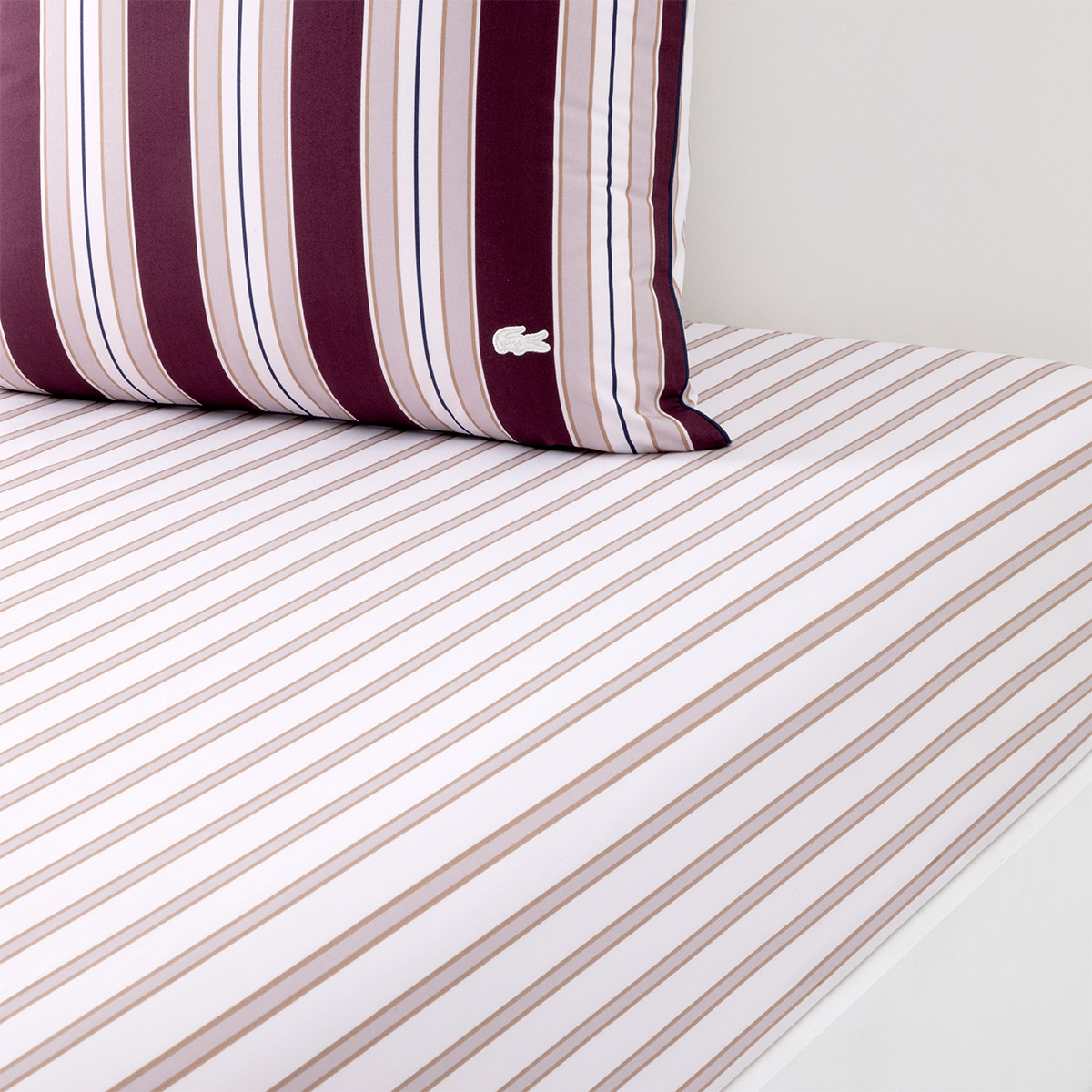 Drap housse en percale de coton, L COTTAGE, LACOSTE HOME