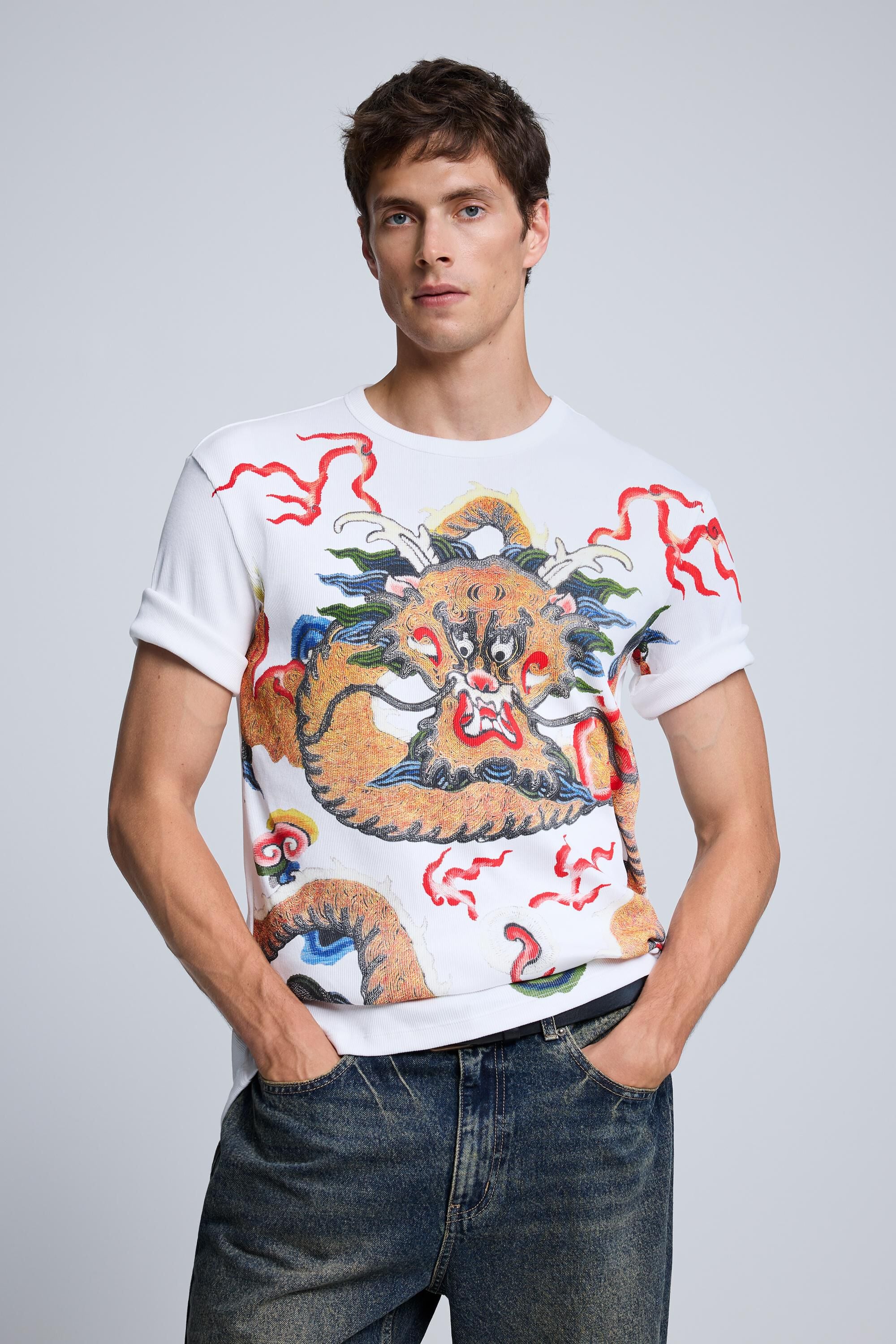 T-shirt à imprimé dragon, DESIGUAL