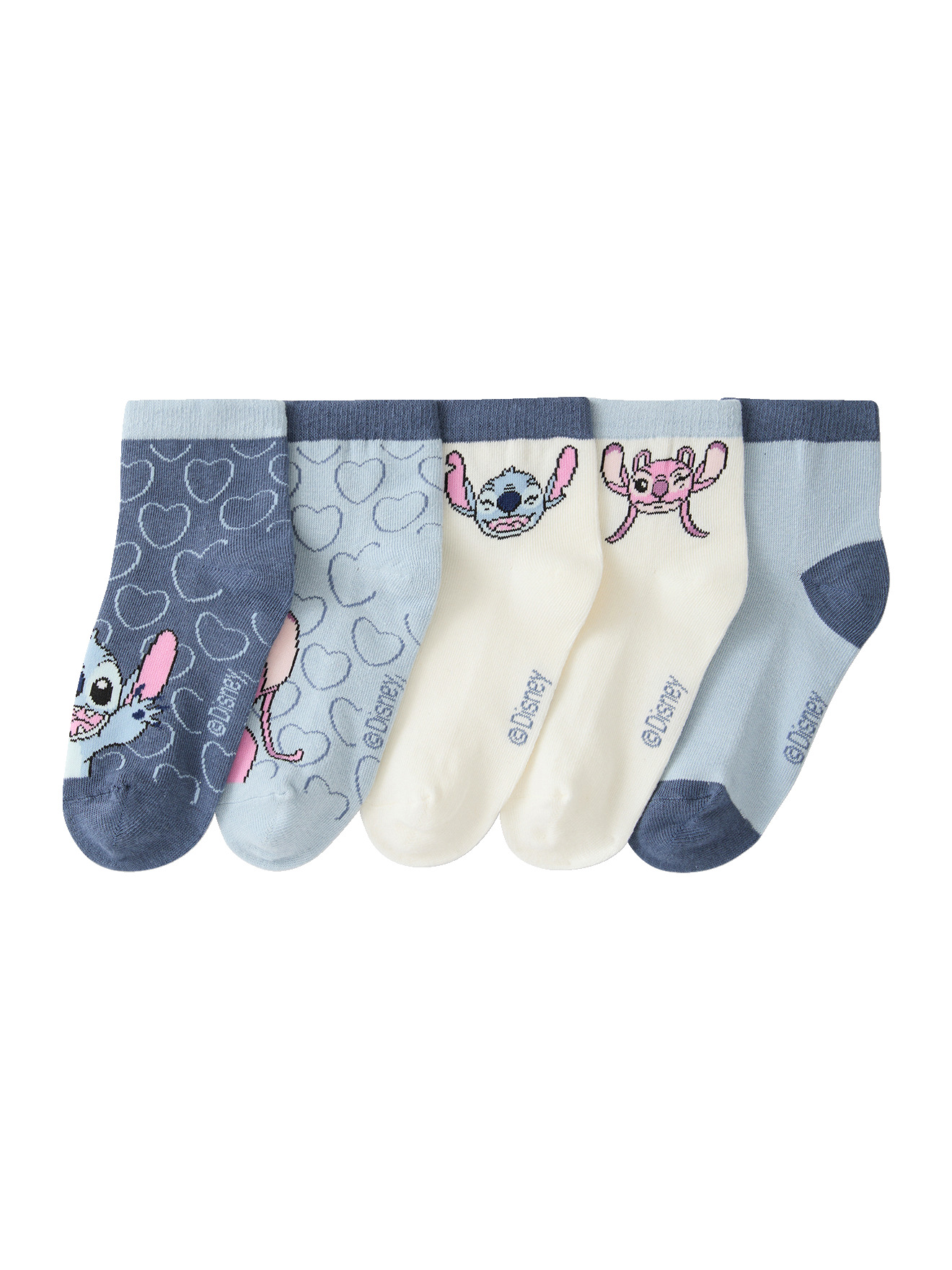 Lot de 5 mi-chaussettes Lilo et Stitch, VERTBAUDET