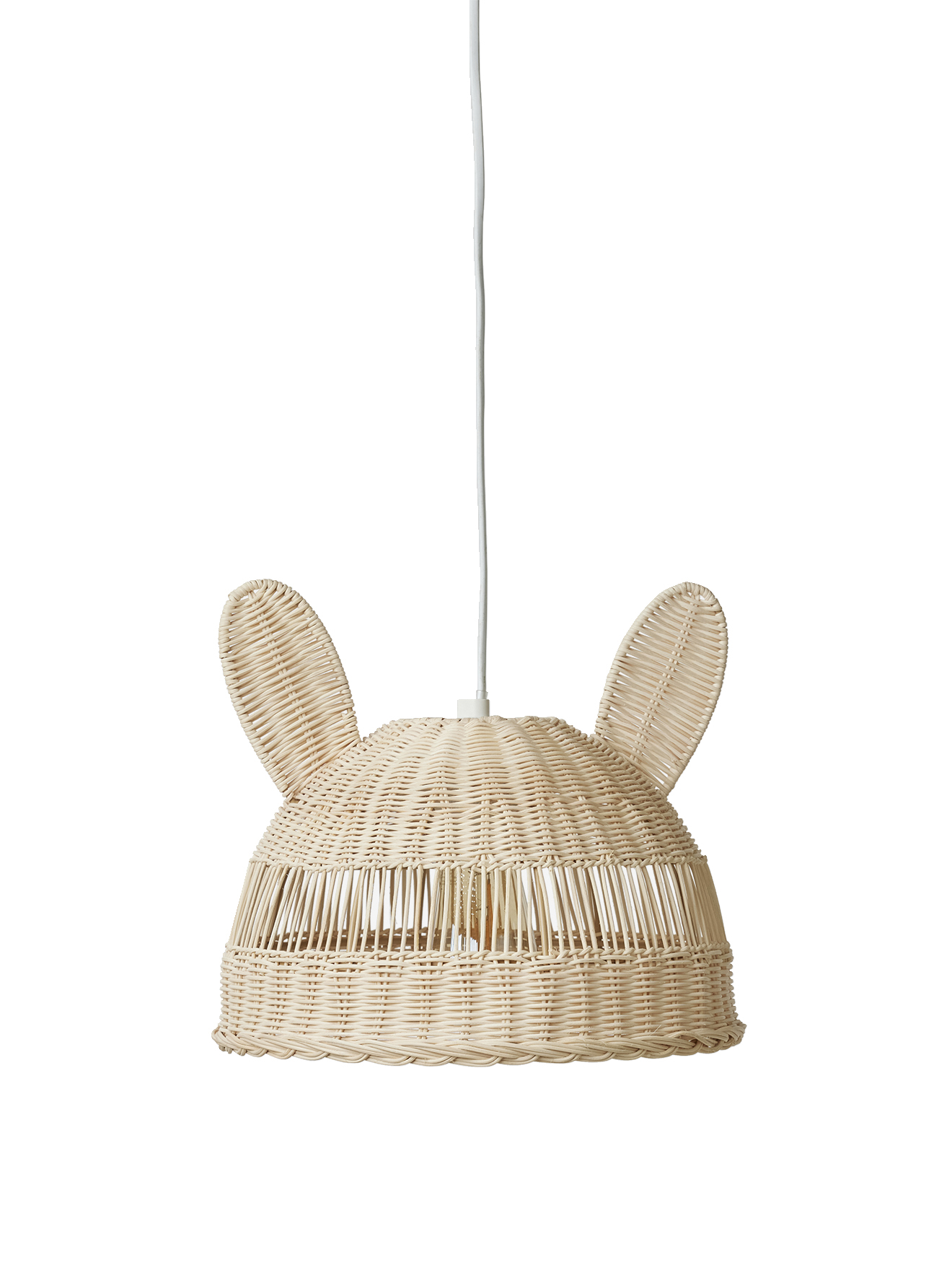 Abat-jour pour suspension Lapin en rotin, VERTBAUDET