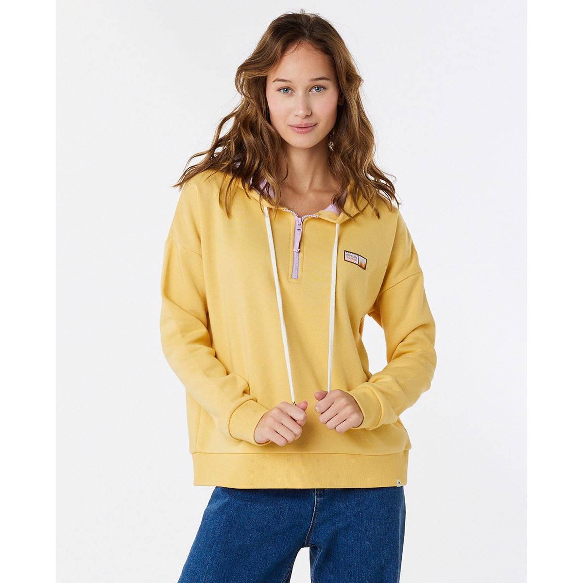 Sweat a 2024 capuche jaune femme