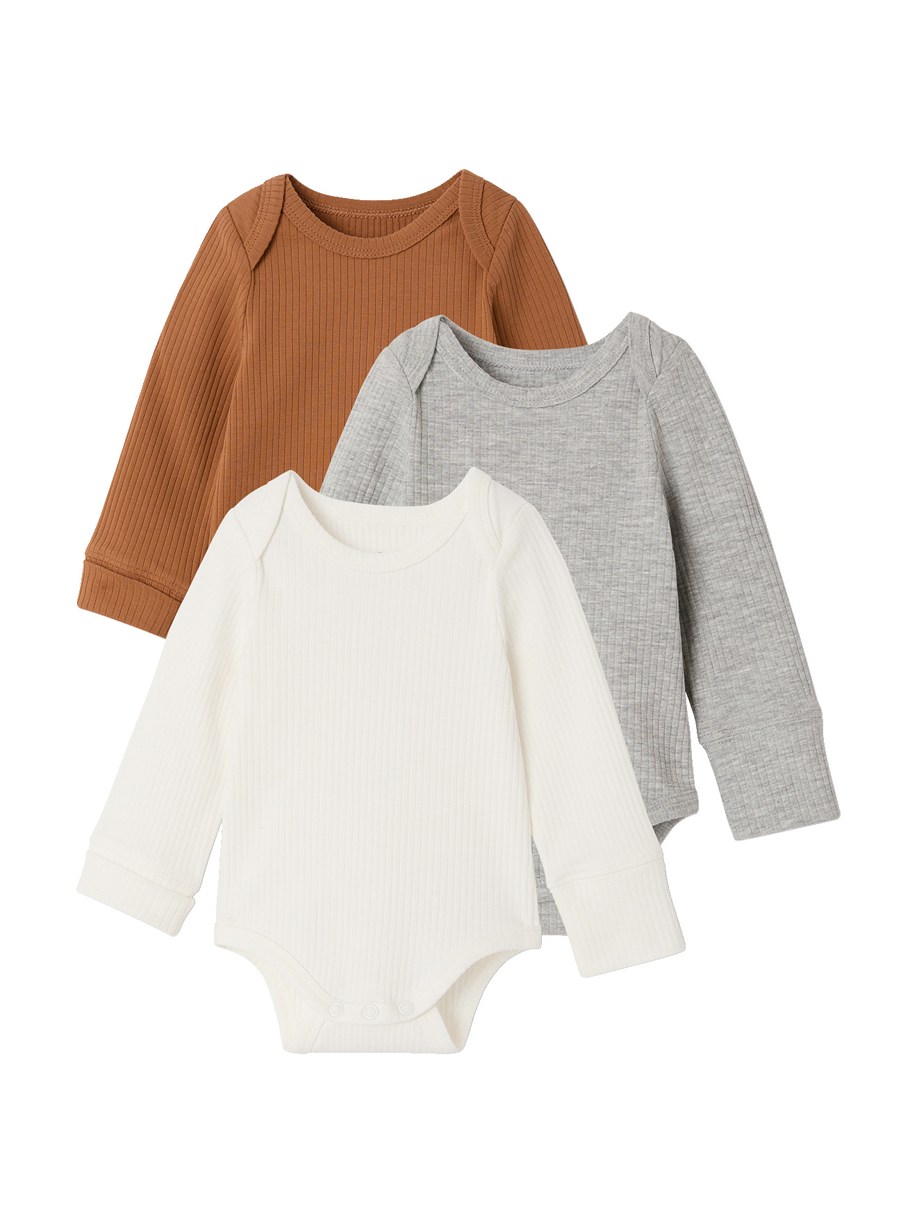 Lot de 3 bodies manches longues, VERTBAUDET