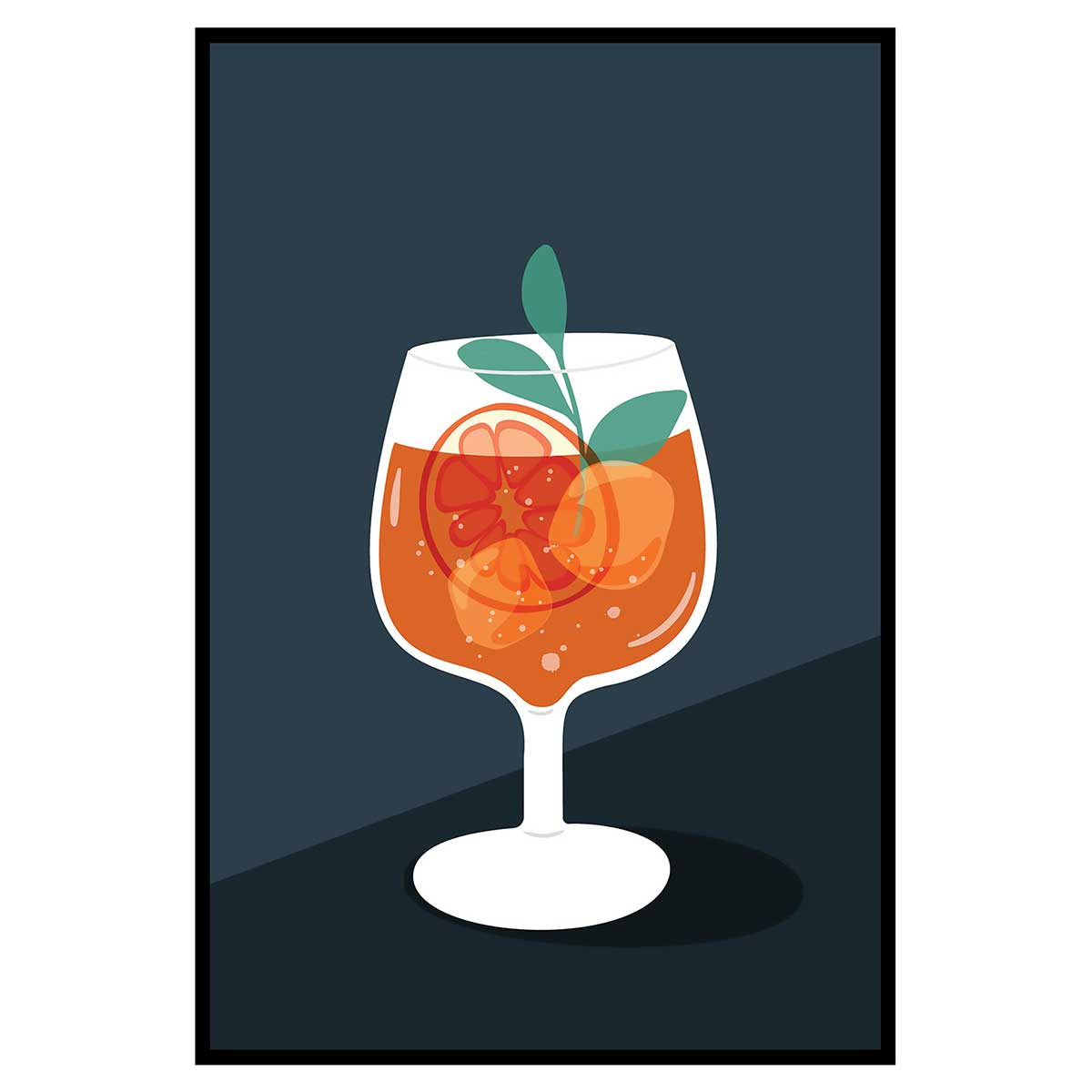 Affiche encadrée cocktail agrumes moderne, HEXOA