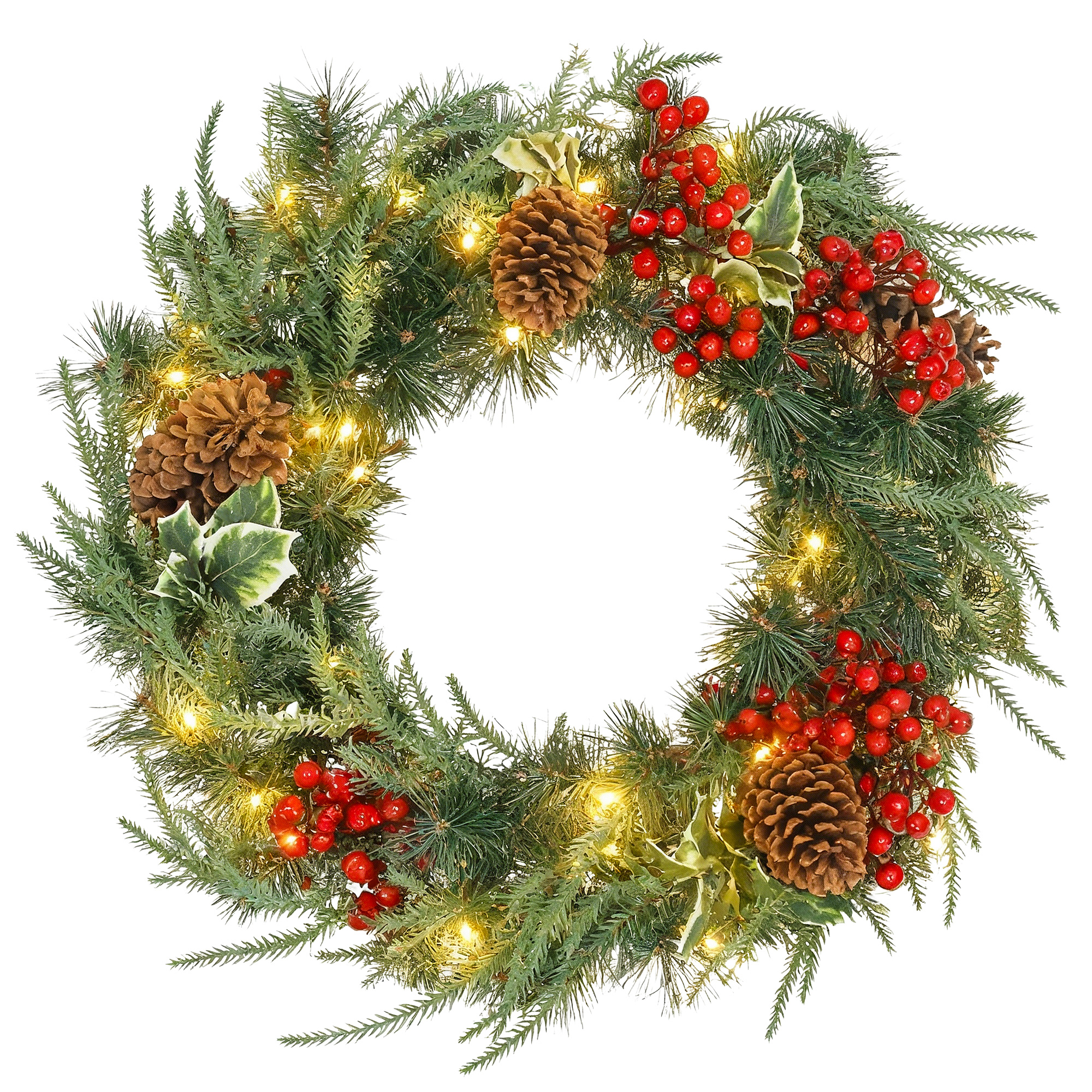 Couronne de Noël Plastique Vert, HOMCOM