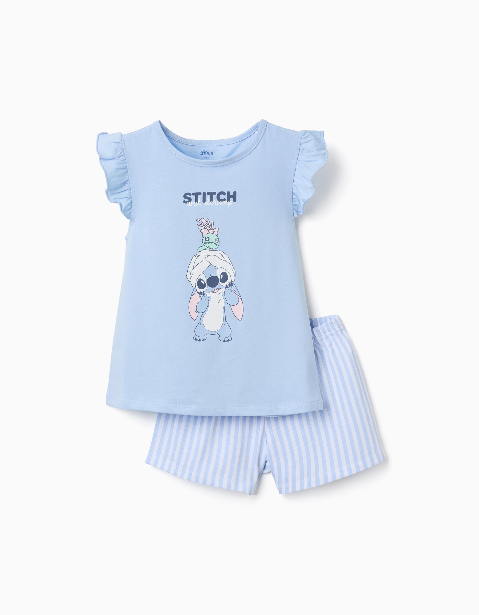 Pyjama en coton à manches courtes avec imprimé Stitch, ZIPPY