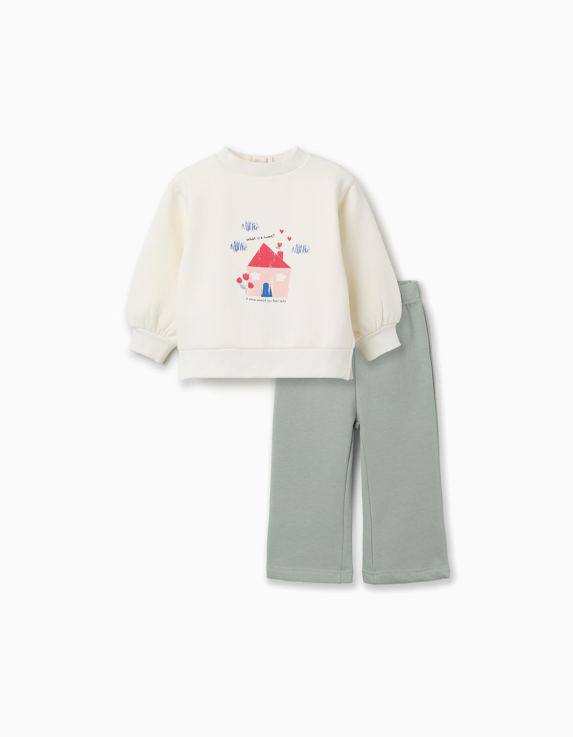 Ensemble de jogging en coton peigné avec imprimé maison, ZIPPY