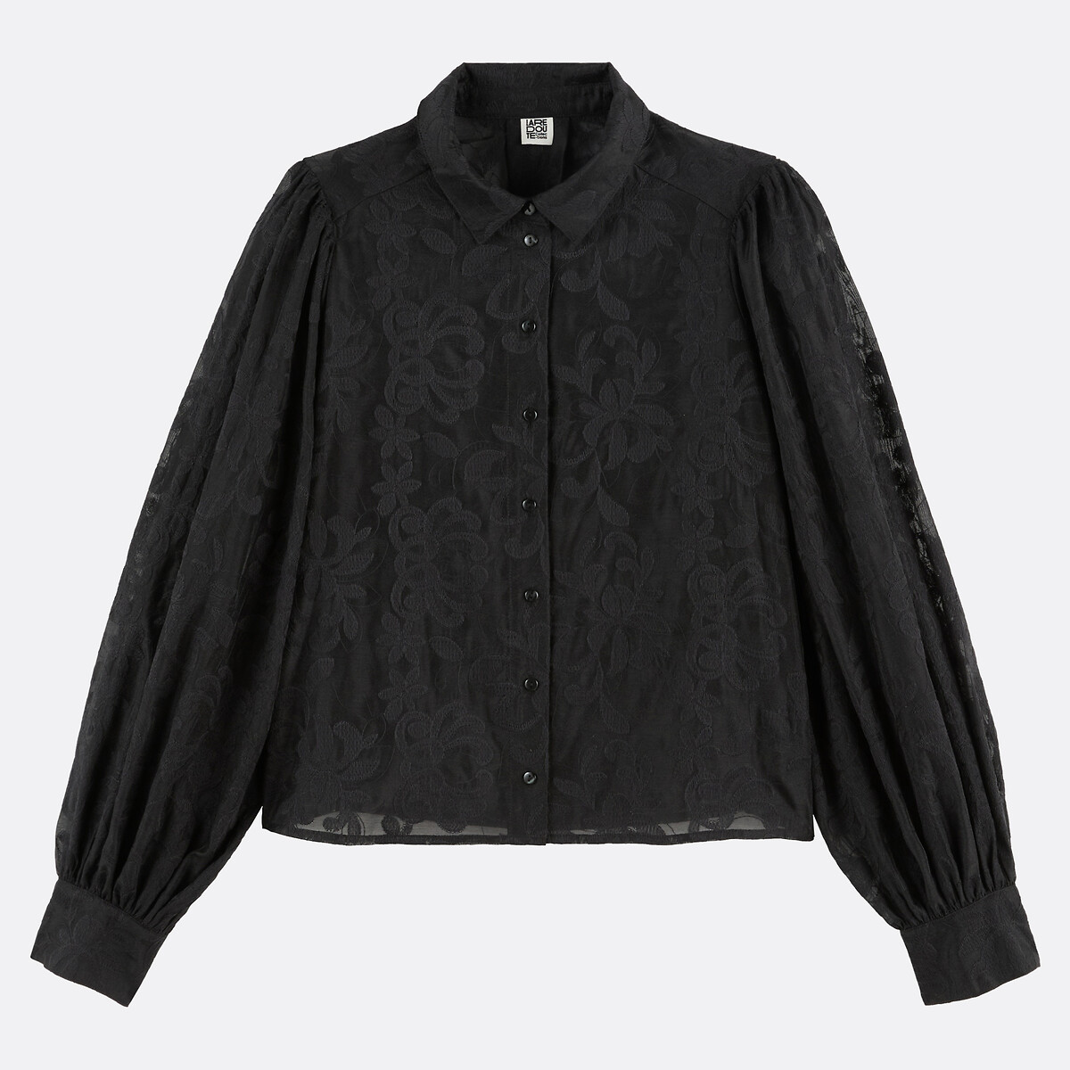 Chemise ample brodée, manches bouffantes, LA REDOUTE COLLECTIONS