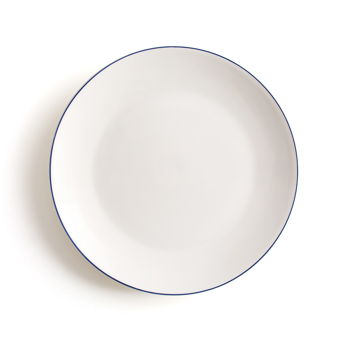 Wat formule Aangenaam kennis te maken Set van 4 platte borden in porselein, malo wit/blauw La Redoute Interieurs  | La Redoute