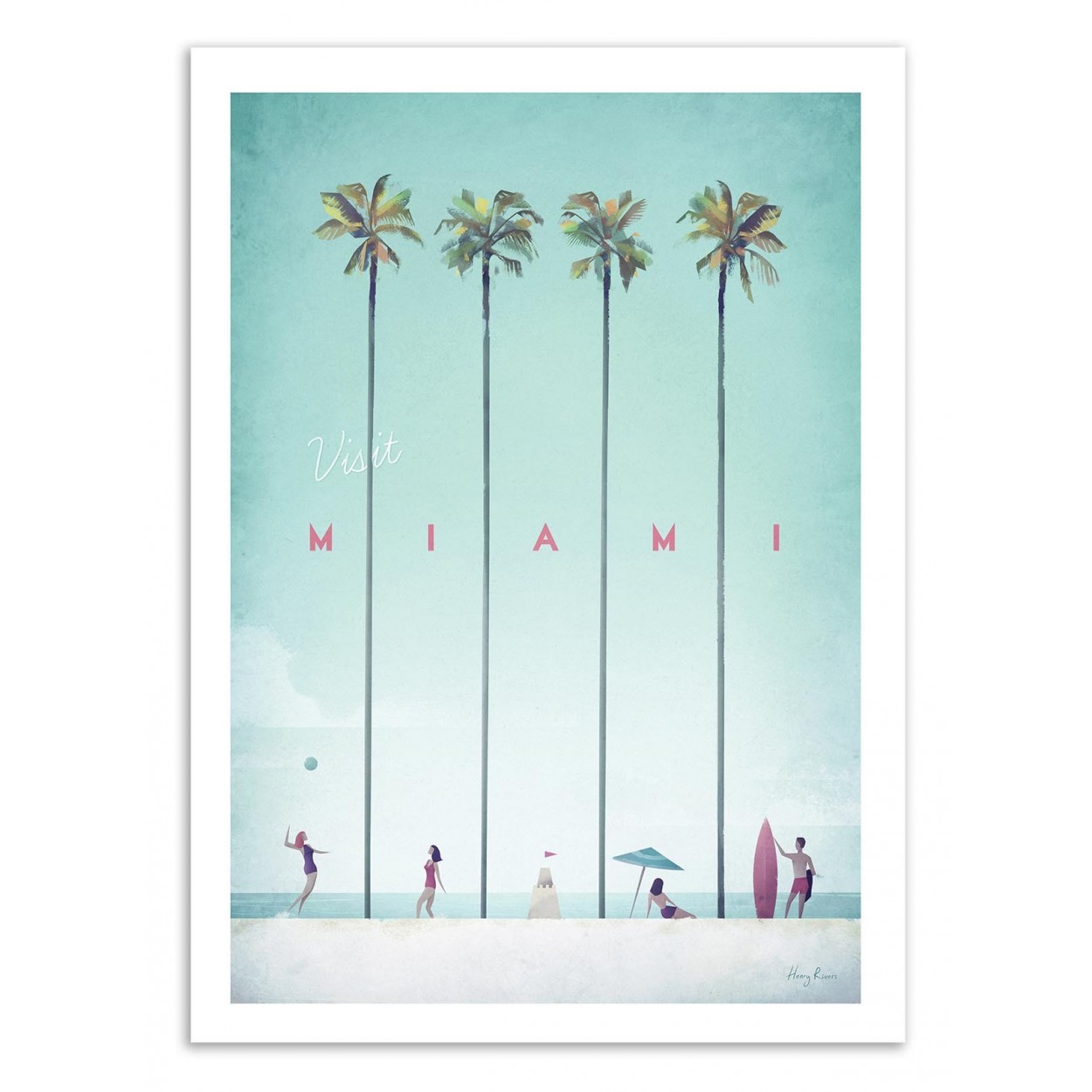 Affiche d'art - Visit Miami - Henry Rivers, WALL EDITIONS