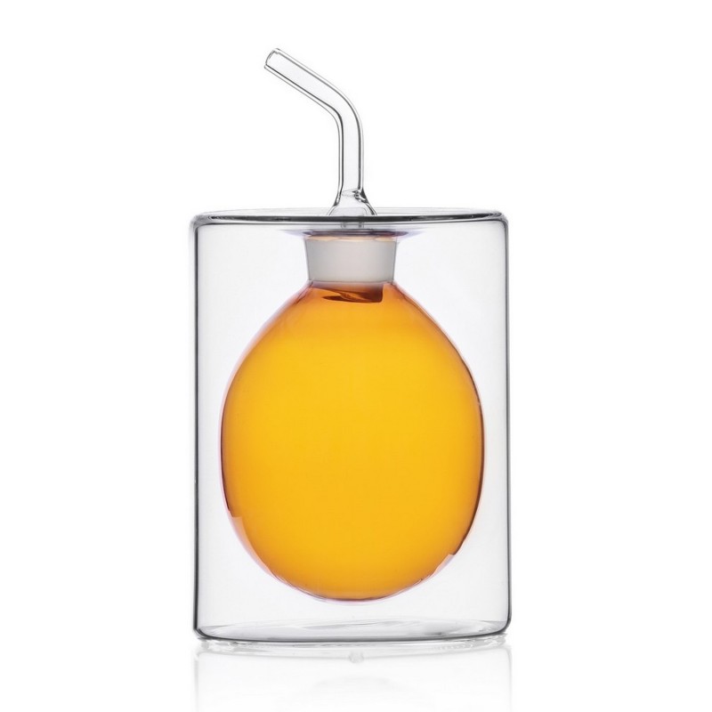 Petit huilier vinaigrier design verre double paroi CILINDRO, ICHENDORF