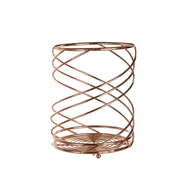 Metal Wire Utensil Holder in Rose Gold, rose gold, SO'HOME