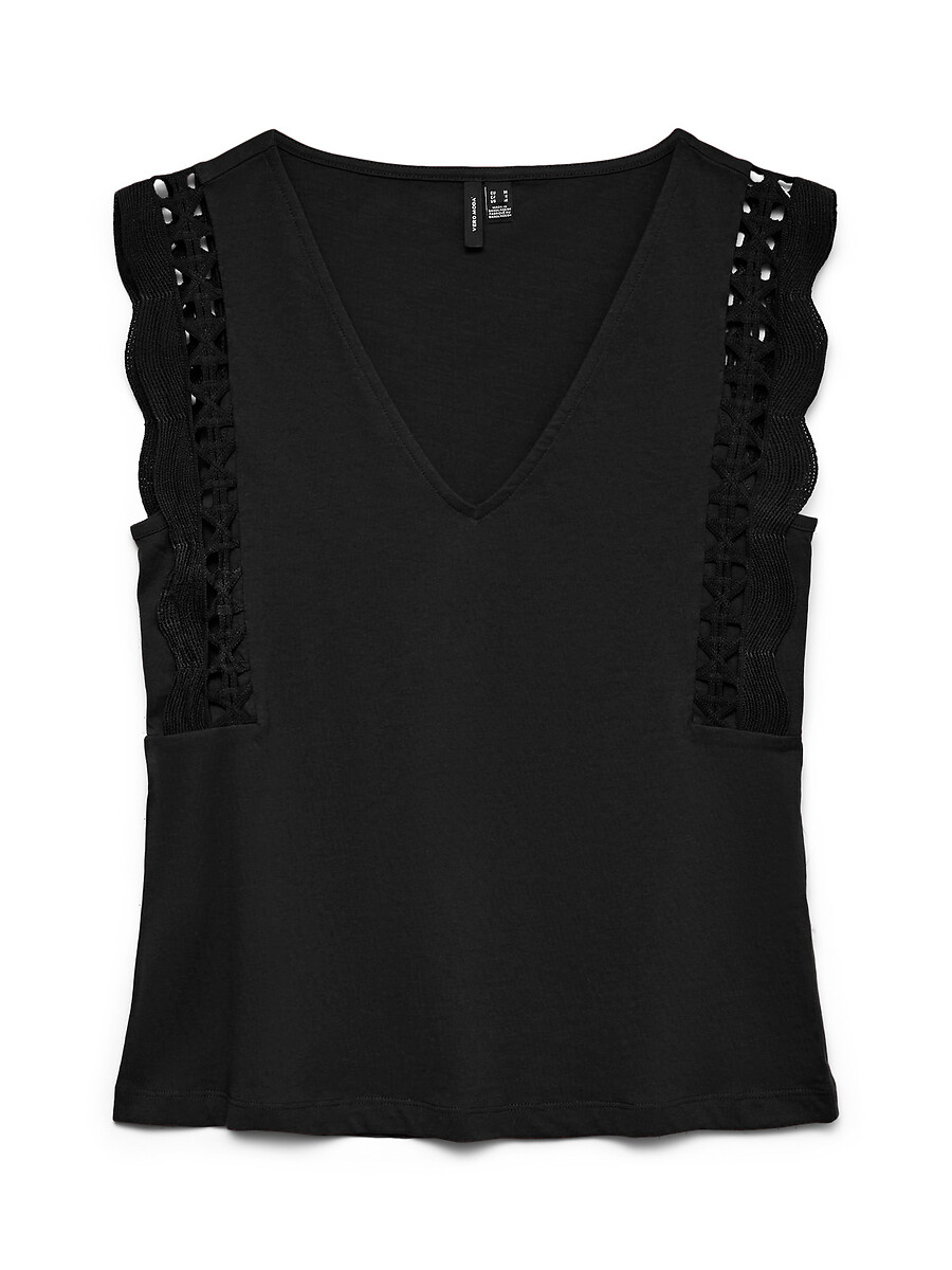 Tshirt col v manches volantées, VERO MODA
