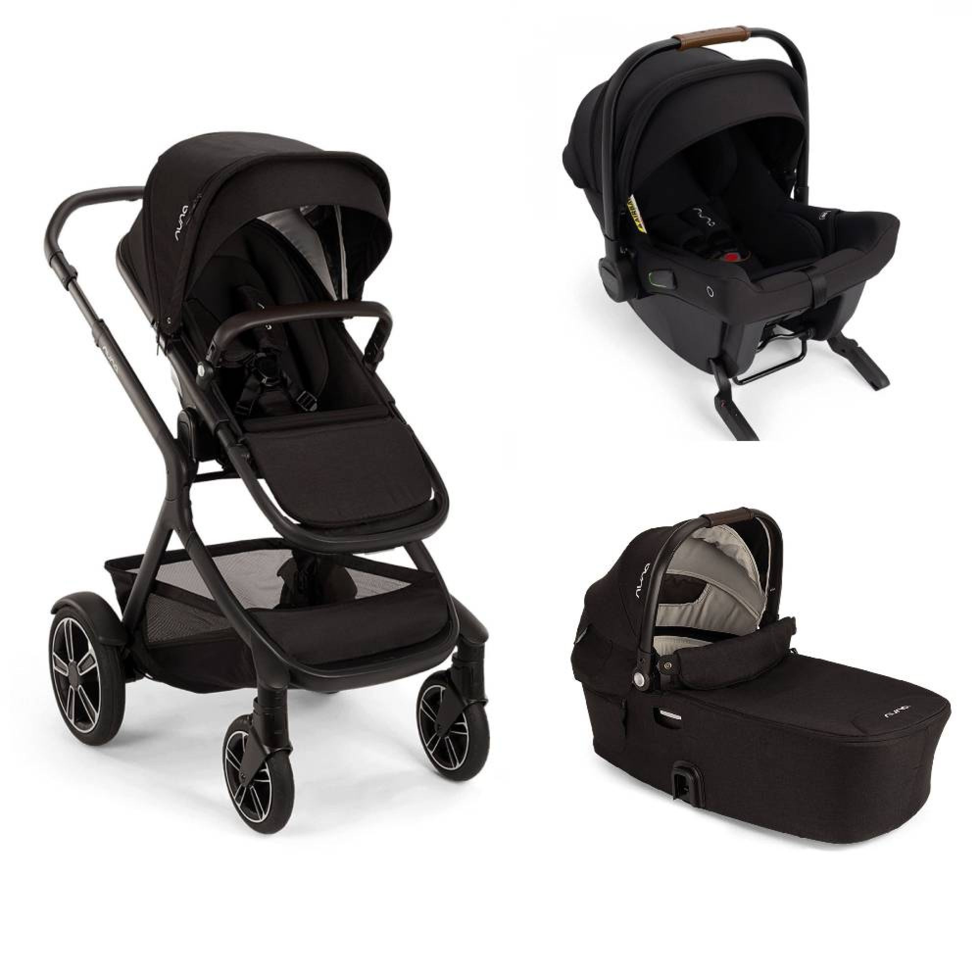 Poussette trio DEMI Next + siège auto PIPA urbn + Nacelle DEMI Next Caviar, NUNA