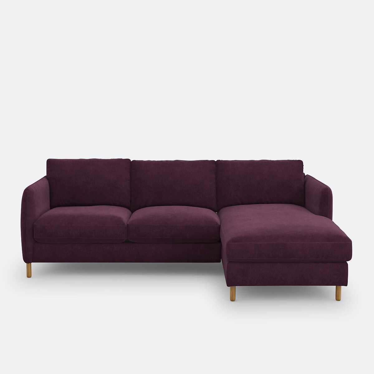 Canapé d'angle droit, convertible, 4 places, en velours, LOMÉO, LA REDOUTE INTERIEURS