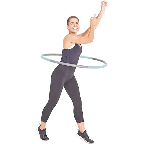 Cerceau de fitness hula hoop avec vagues de massage - gris/bleu