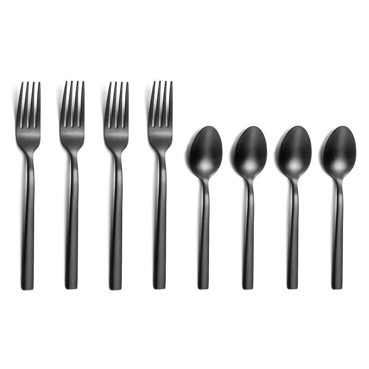 Lot de 4 cuillères moka et 4 fourchettes à gâteau - ESCADE, AMEFA