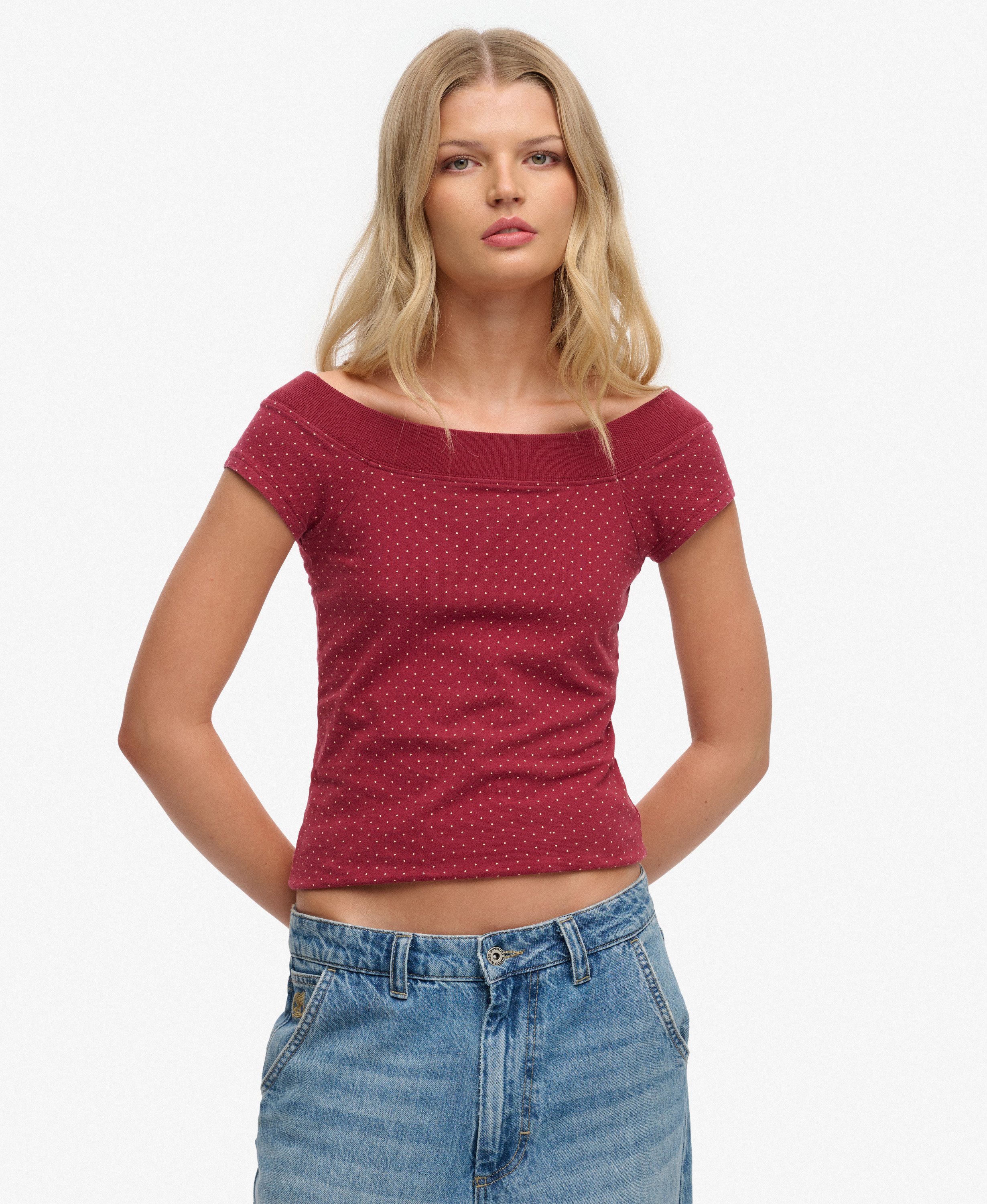 Top Athletic Off Shoulder Coupe Ajustée, SUPERDRY