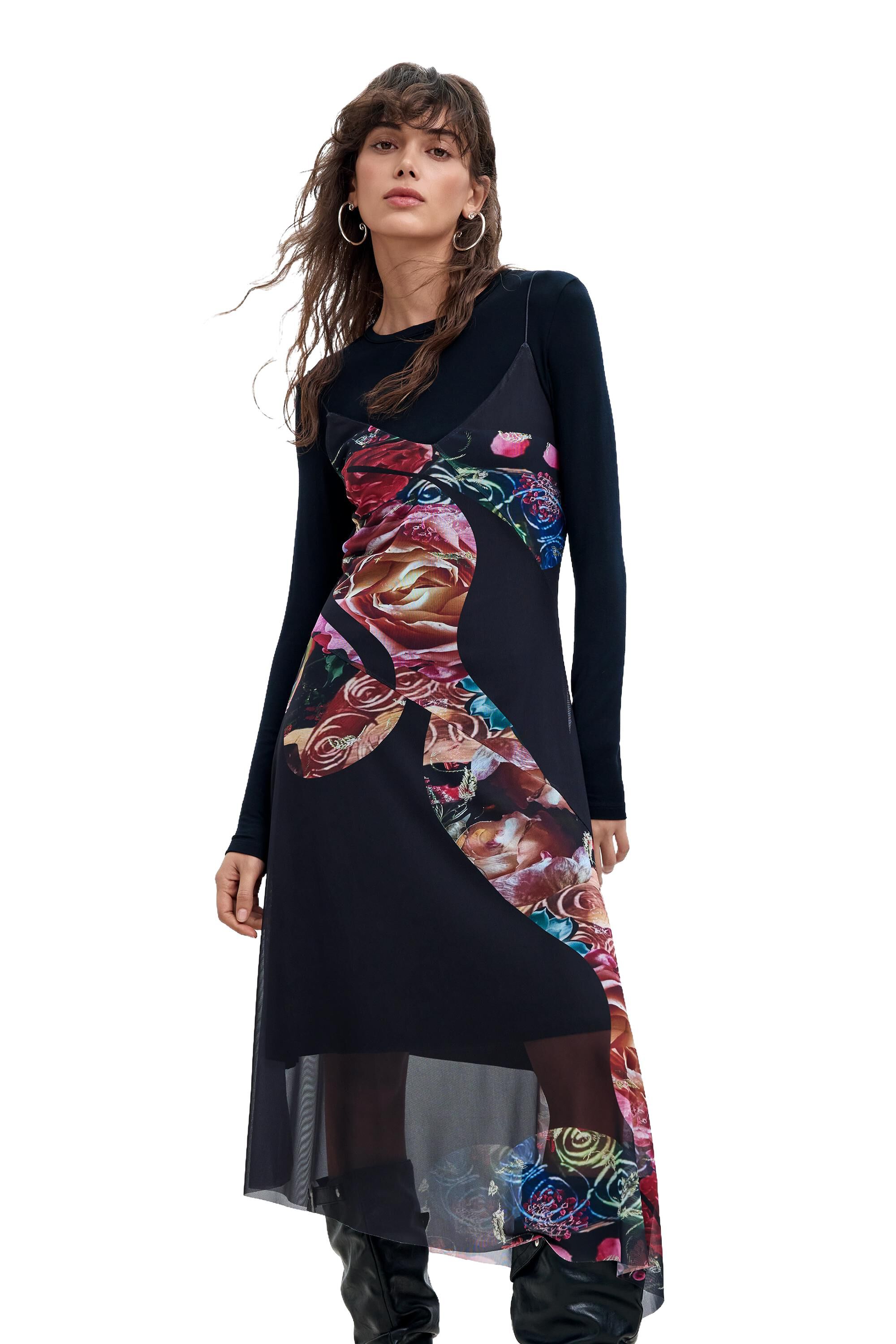 Robe asymétrique à fleurs M. C. Lacroix, DESIGUAL