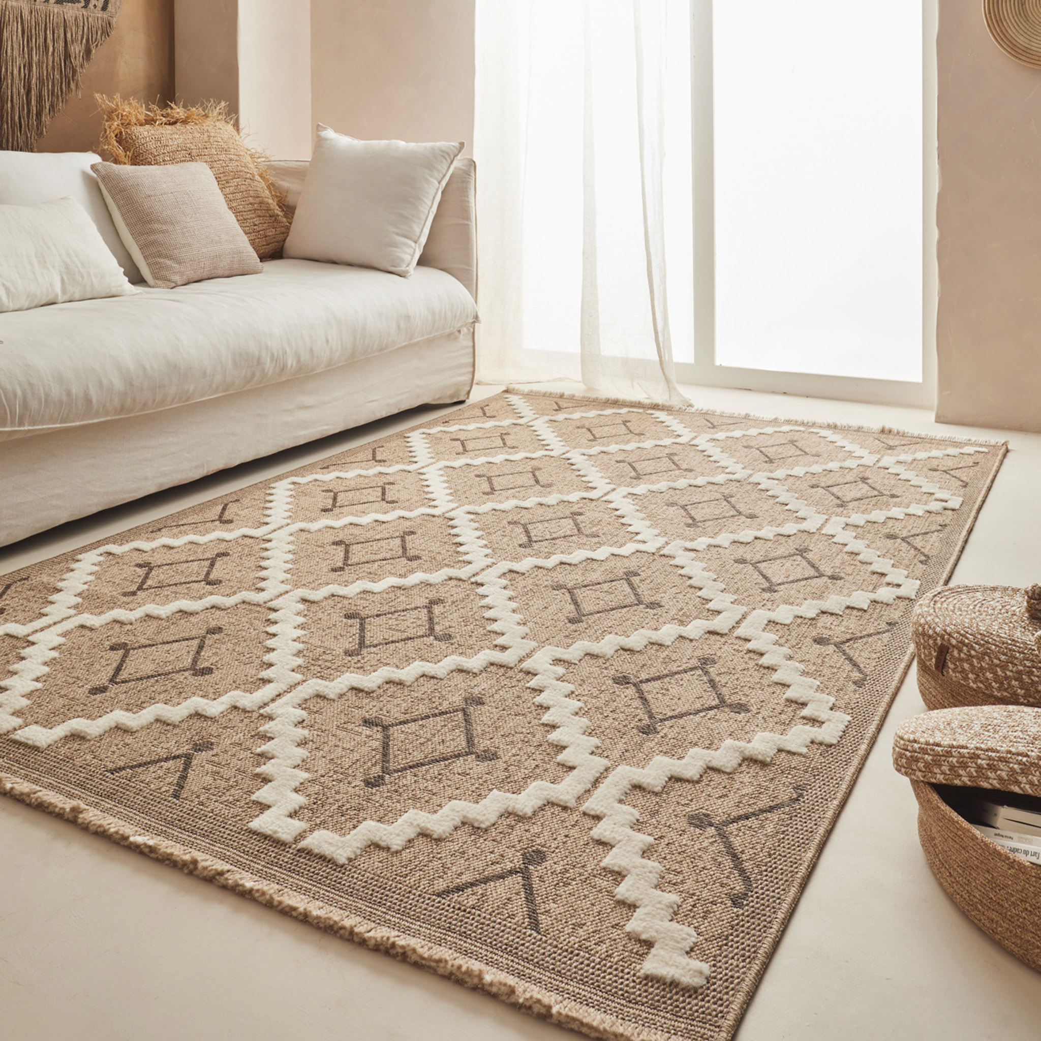 Tapis intérieur extérieur à motif géométrique TULUM, NAZAR RUGS