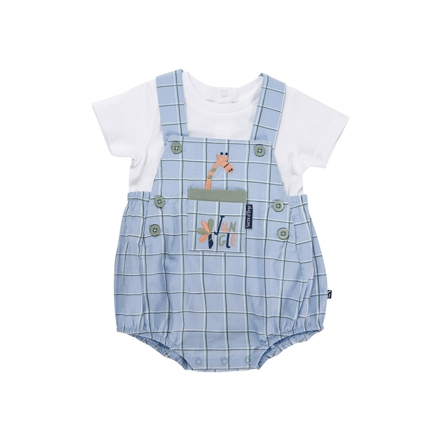 Tee shirt et salopette bebe ernesto, SUCRE D'ORGE